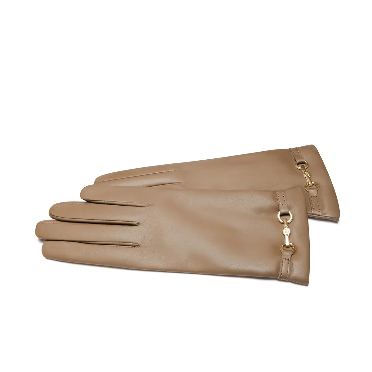 Isabel Bernard Honoré Marcelia taupe goatskin leather gloves IB67001-378-6.5 - Image 4