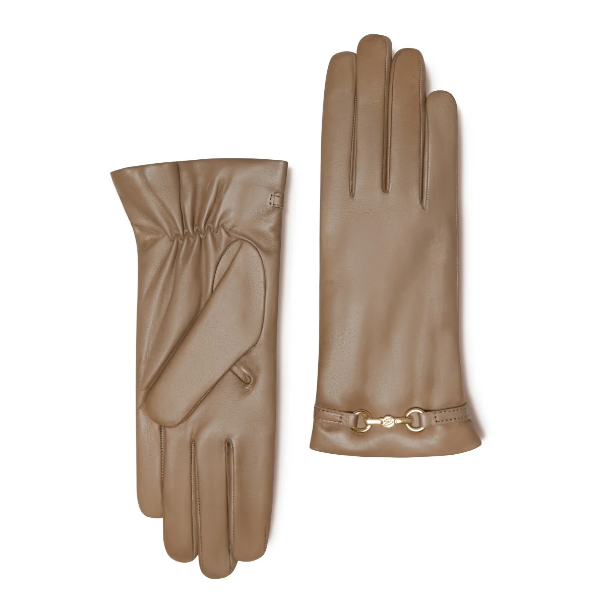 Isabel Bernard Honoré Marcelia taupe goatskin leather gloves IB67001-378-6.5 - Image 6