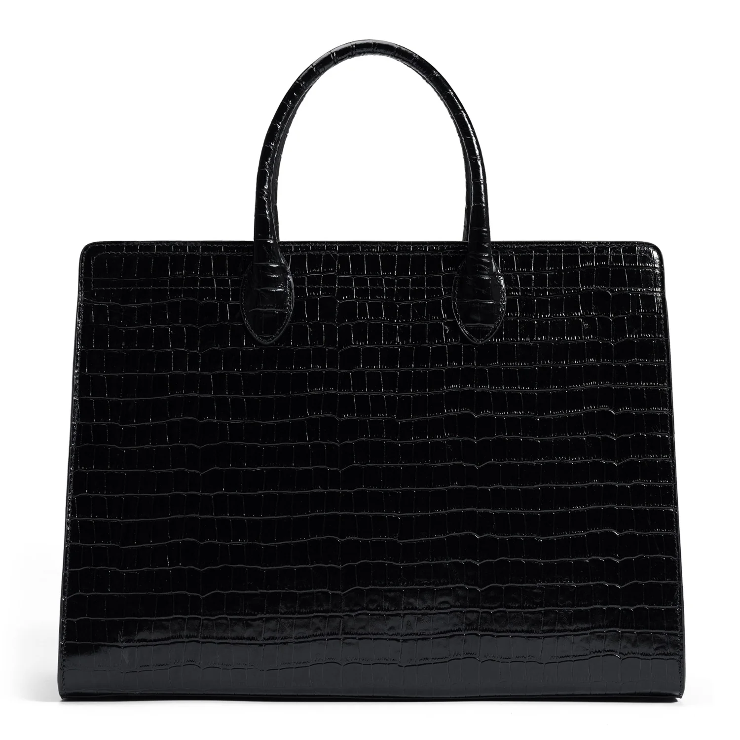 Isabel Bernard Honoré Nadine Black Croco Leather Handbag made of Calfskin IB25033 - Image 5