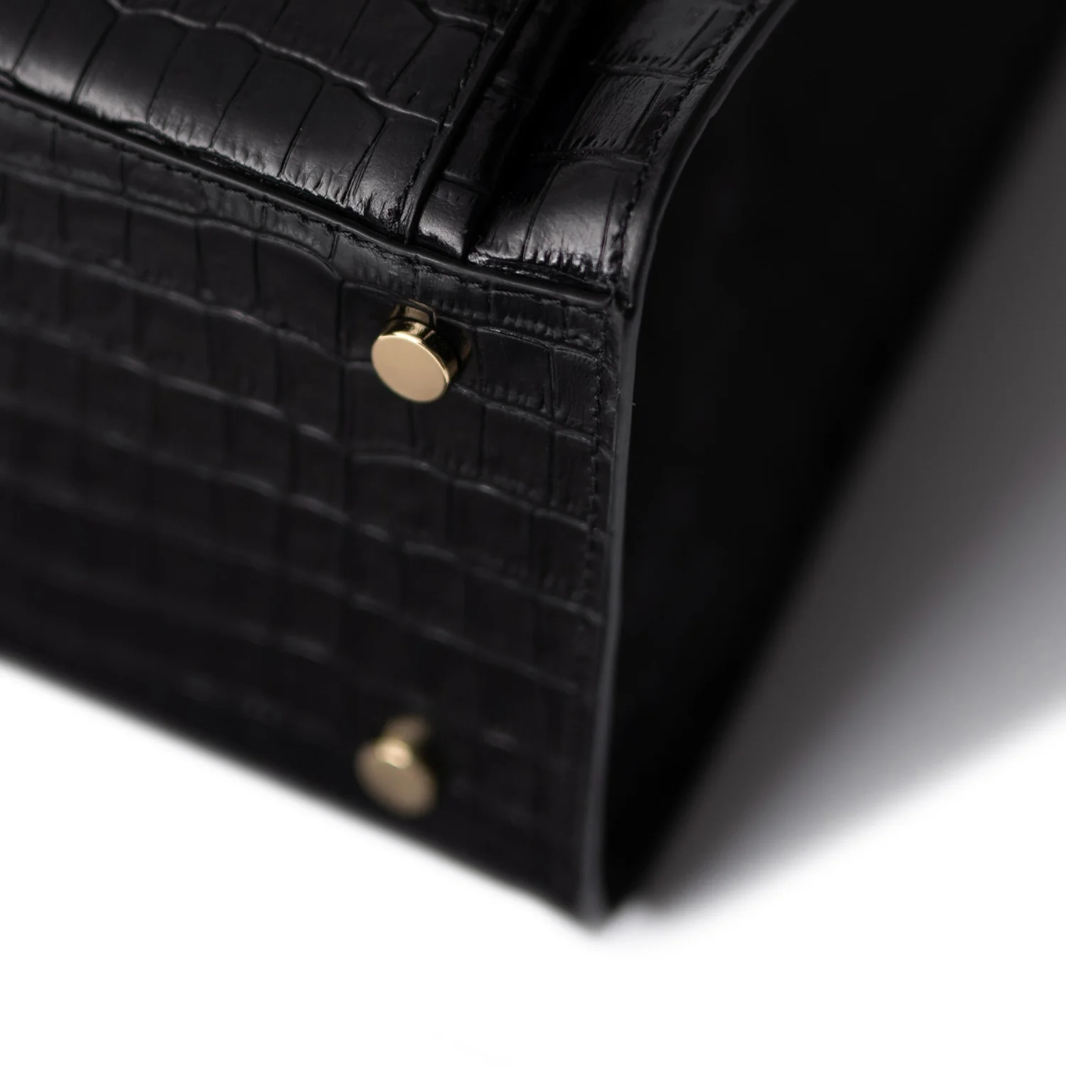 Isabel Bernard Honoré Nadine Black Croco Leather Handbag made of Calfskin IB25033 - Image 7