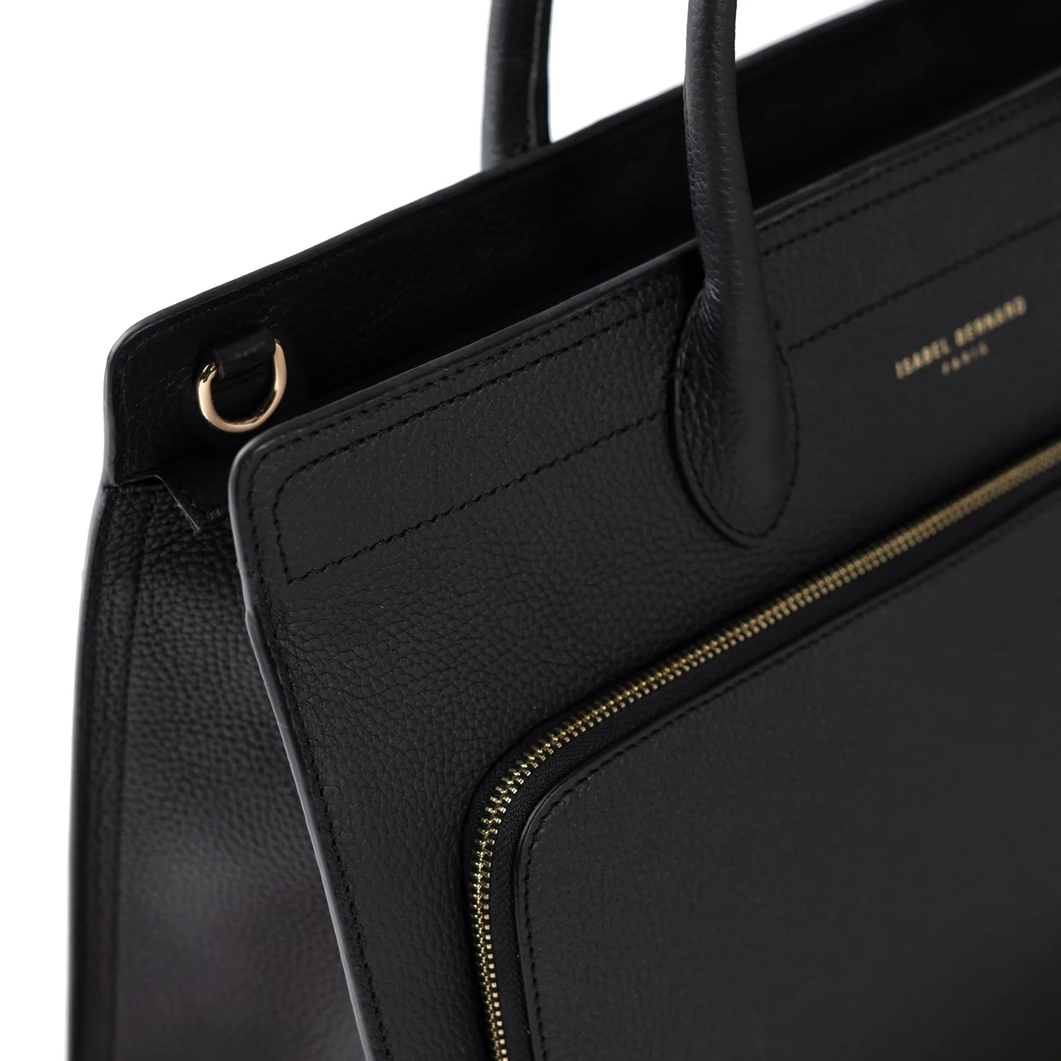 Isabel Bernard Honoré Nadine Black Leather Handbag made of Calfskin IB25032 - Image 6