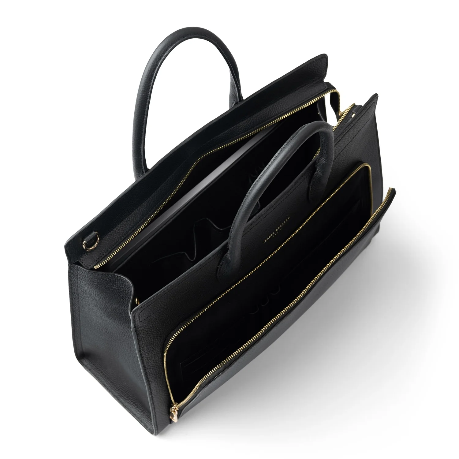 Isabel Bernard Honoré Nadine Black Leather Handbag made of Calfskin IB25032 - Image 8