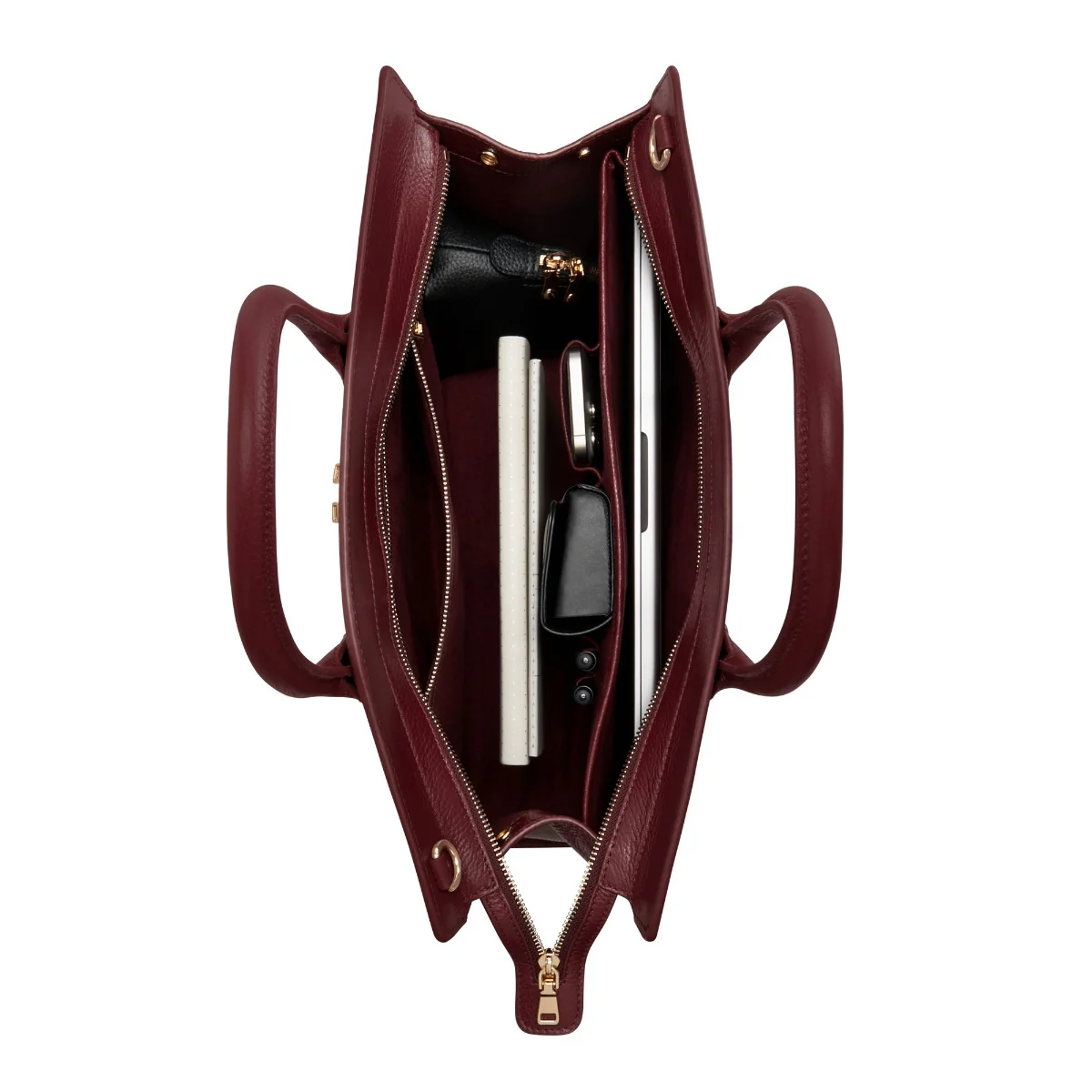 Isabel Bernard Honoré Nadine Bordeaux Calfskin Leather Handbag IB25080 - Image 6