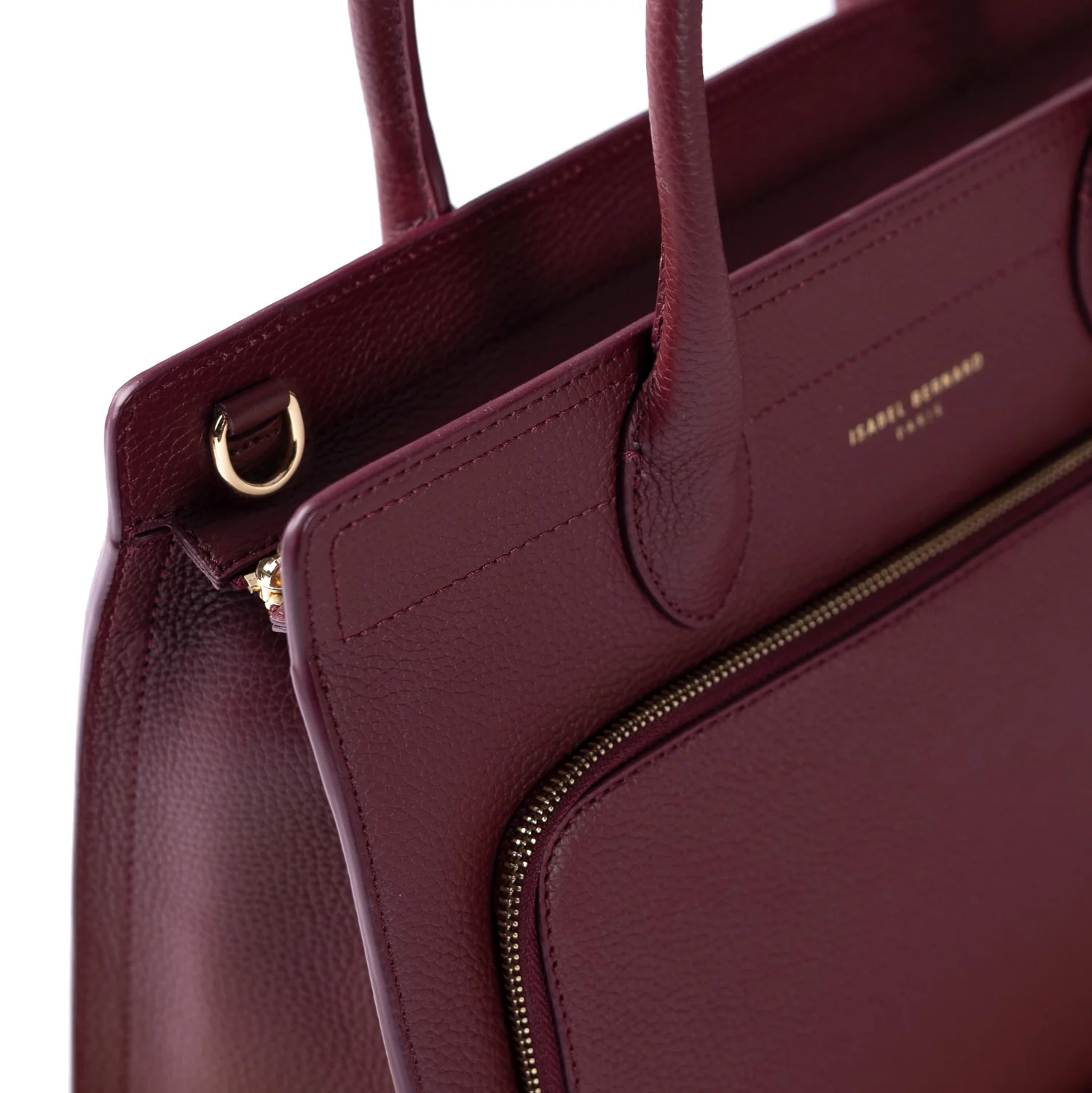 Isabel Bernard Honoré Nadine bordeaux red calfskin leather handbag with 13 inch laptop compartment IB25110-052-13 - Image 7