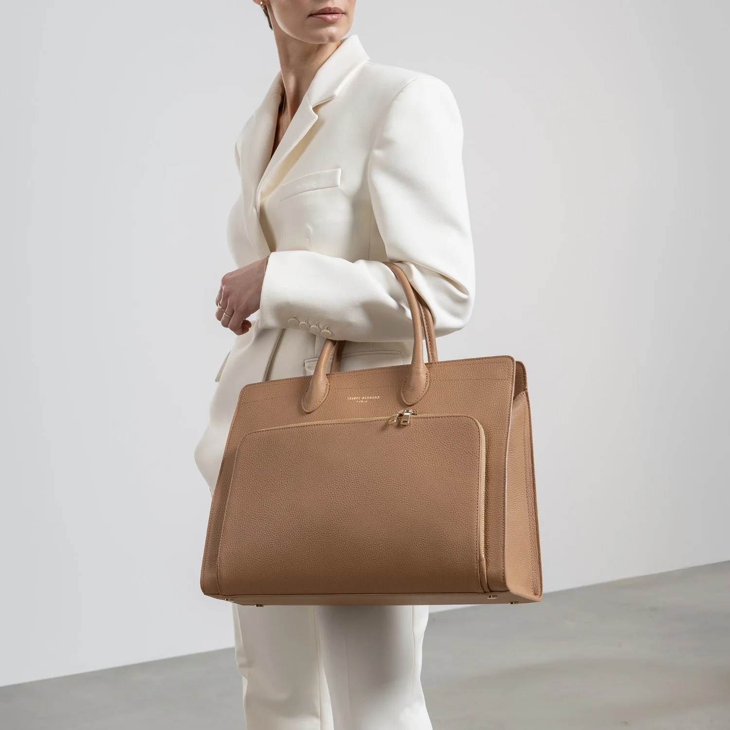 Isabel Bernard Honoré Nadine Camel Calfskin Handbag IB25053 - Image 2