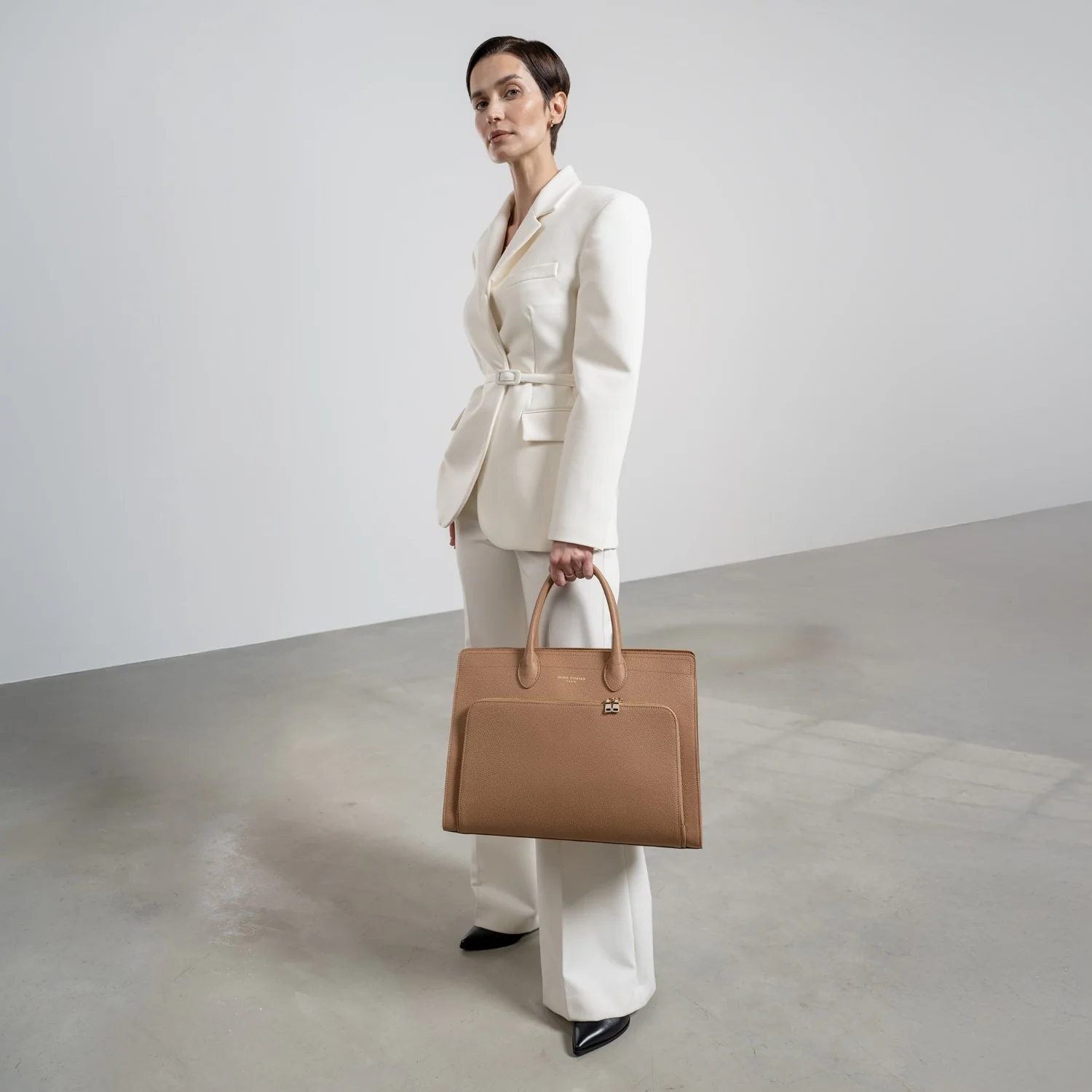 Isabel Bernard Honoré Nadine Camel Calfskin Handbag IB25053 - Image 3