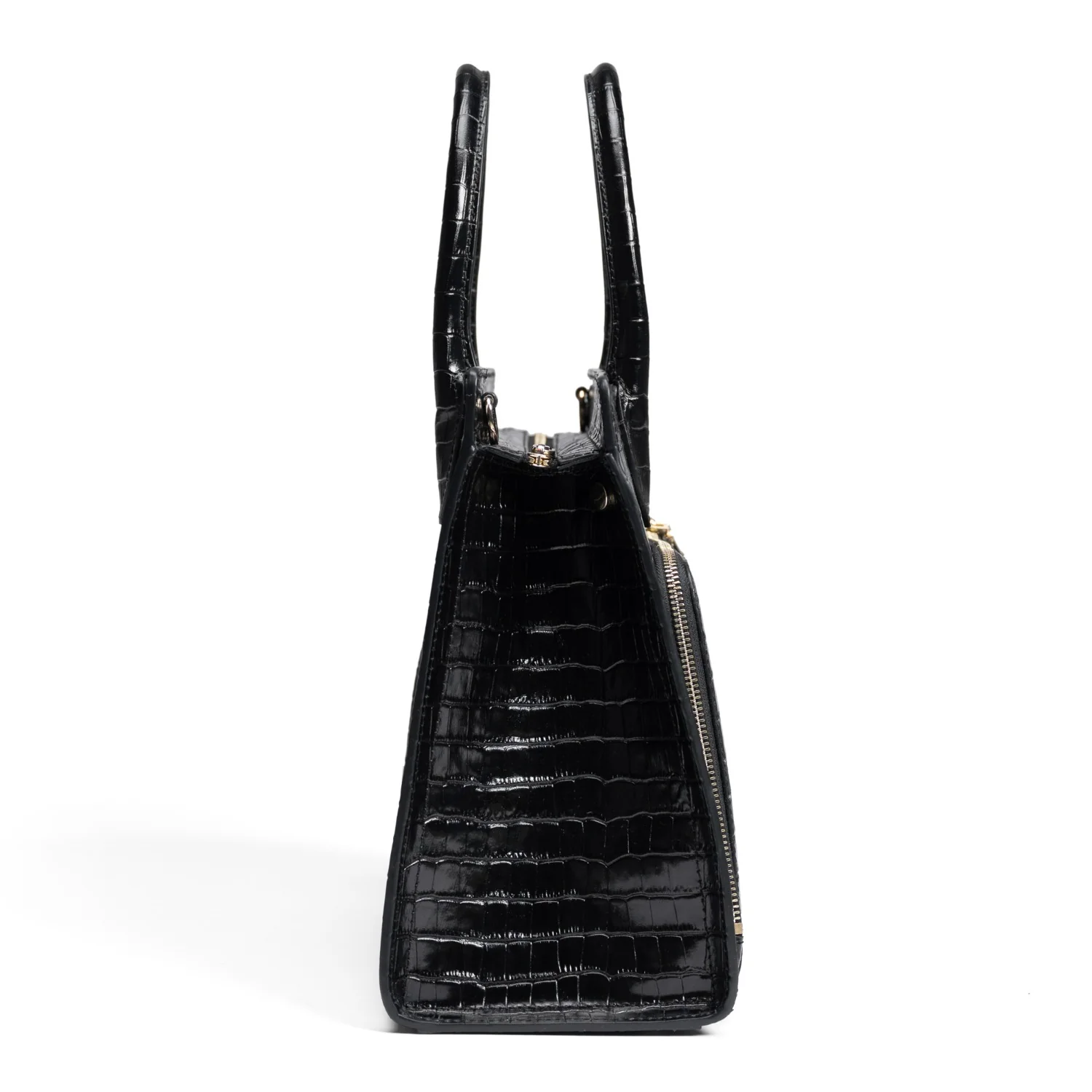 Isabel Bernard Honoré Nadine croco black calfskin leather handbag with 13 inch laptop compartment IB25110-201-13 - Image 5