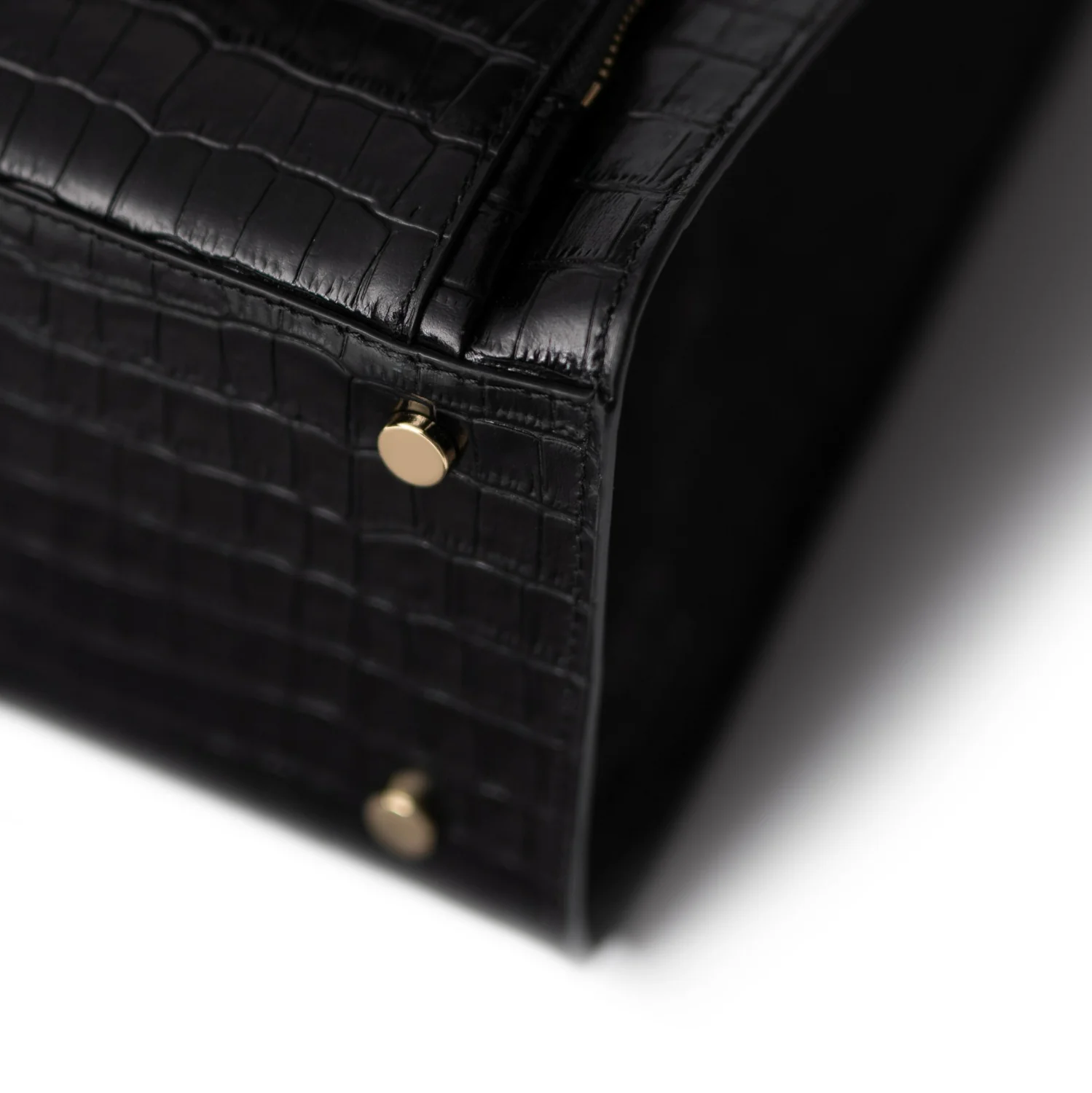 Isabel Bernard Honoré Nadine croco black calfskin leather handbag with 13 inch laptop compartment IB25110-201-13 - Image 8