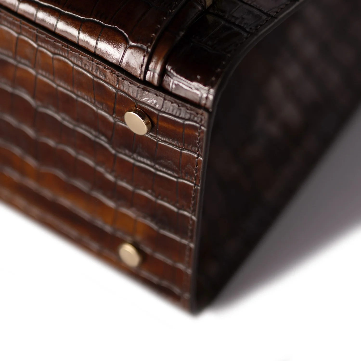 Isabel Bernard Honoré Nadine croco brown calfskin leather handbag with 13 inch laptop compartment IB25110-230-13 - Image 8