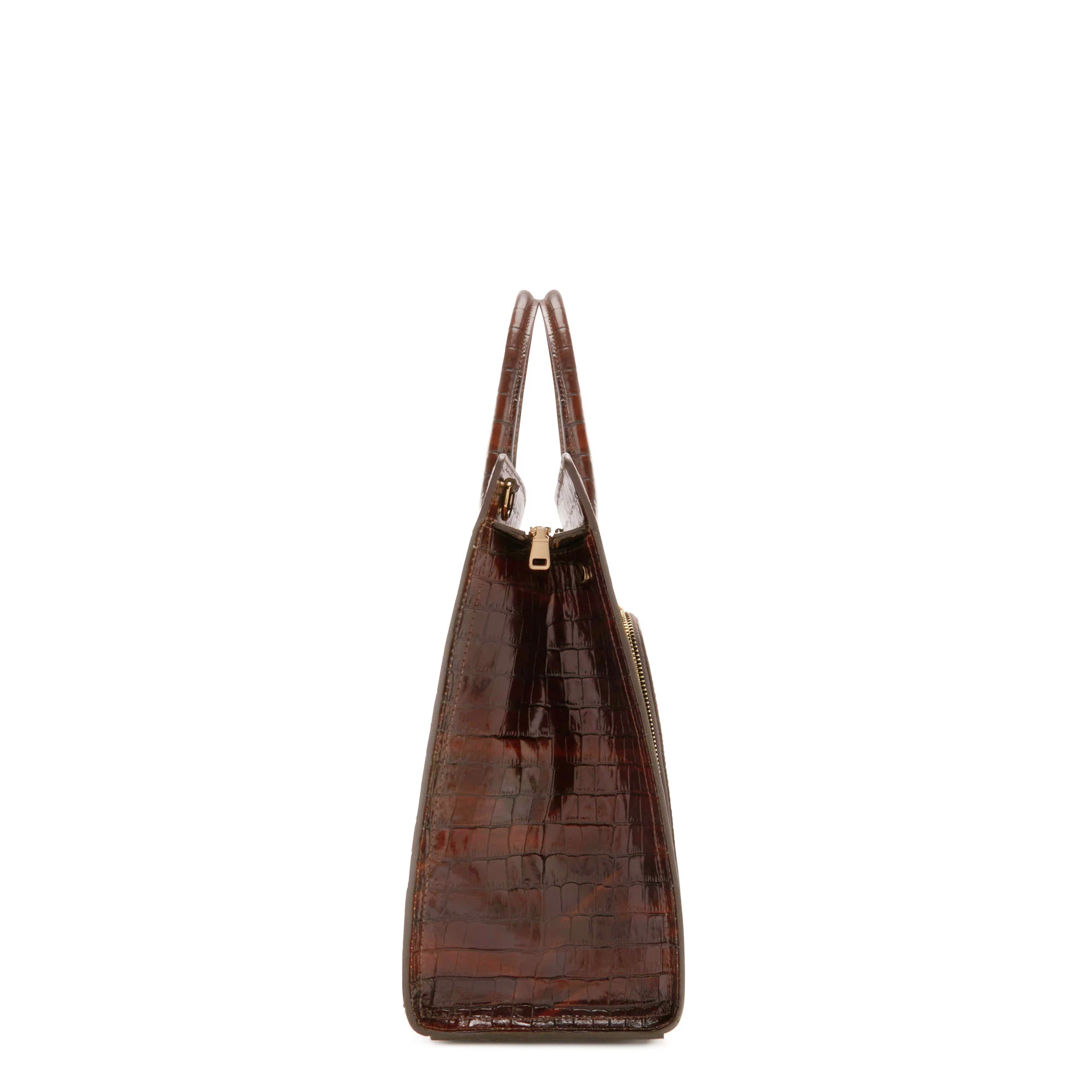 Isabel Bernard Honoré Nadine Croco Brown Leather Handbag made of Calfskin IB25034 - Image 5