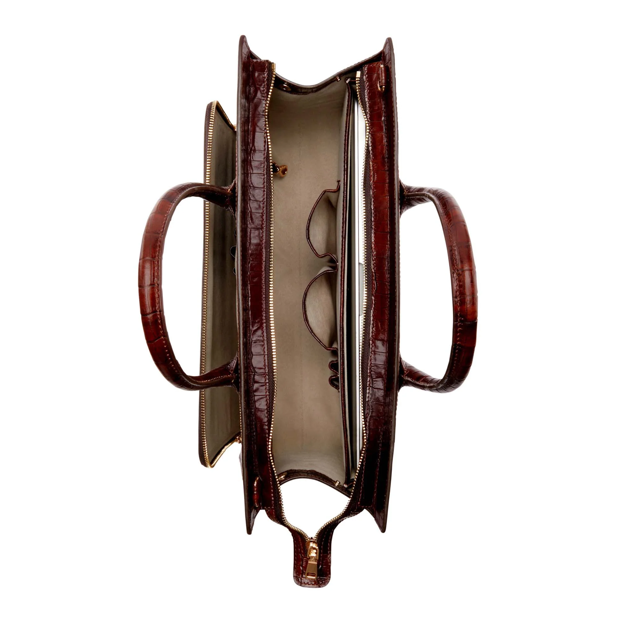 Isabel Bernard Honoré Nadine Croco Brown Leather Handbag made of Calfskin IB25034 - Image 7