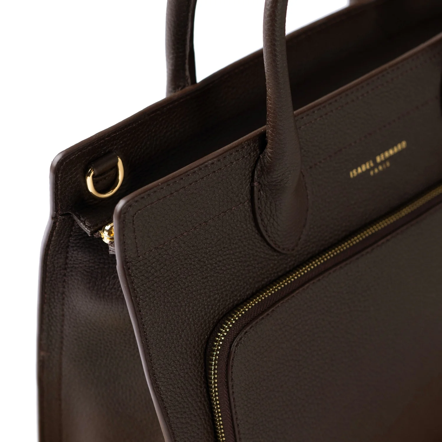Isabel Bernard Honoré Nadine dark brown calfskin leather handbag with 13 inch laptop compartment IB25110-031-13 - Image 6