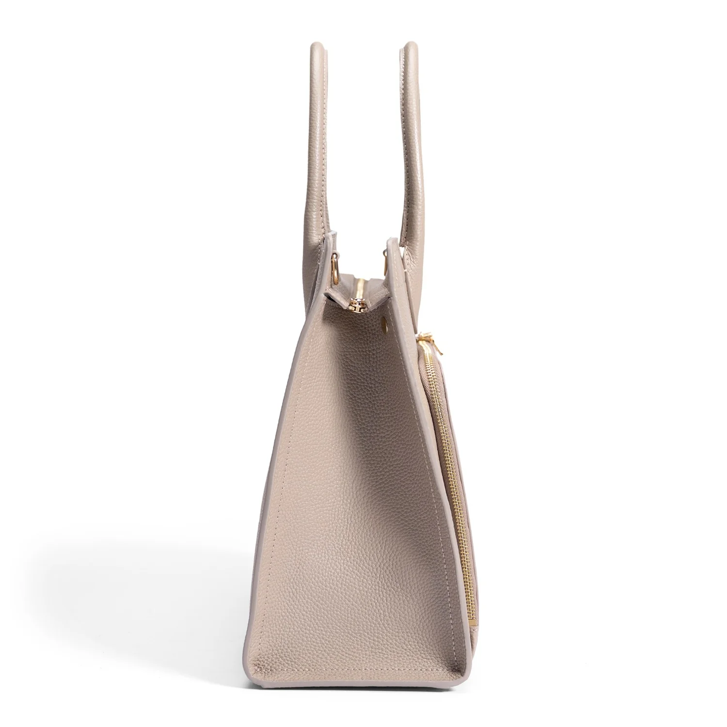 Isabel Bernard Honoré Nadine Taupe Leather Handbag made of Calfskin IB25038 - Image 4