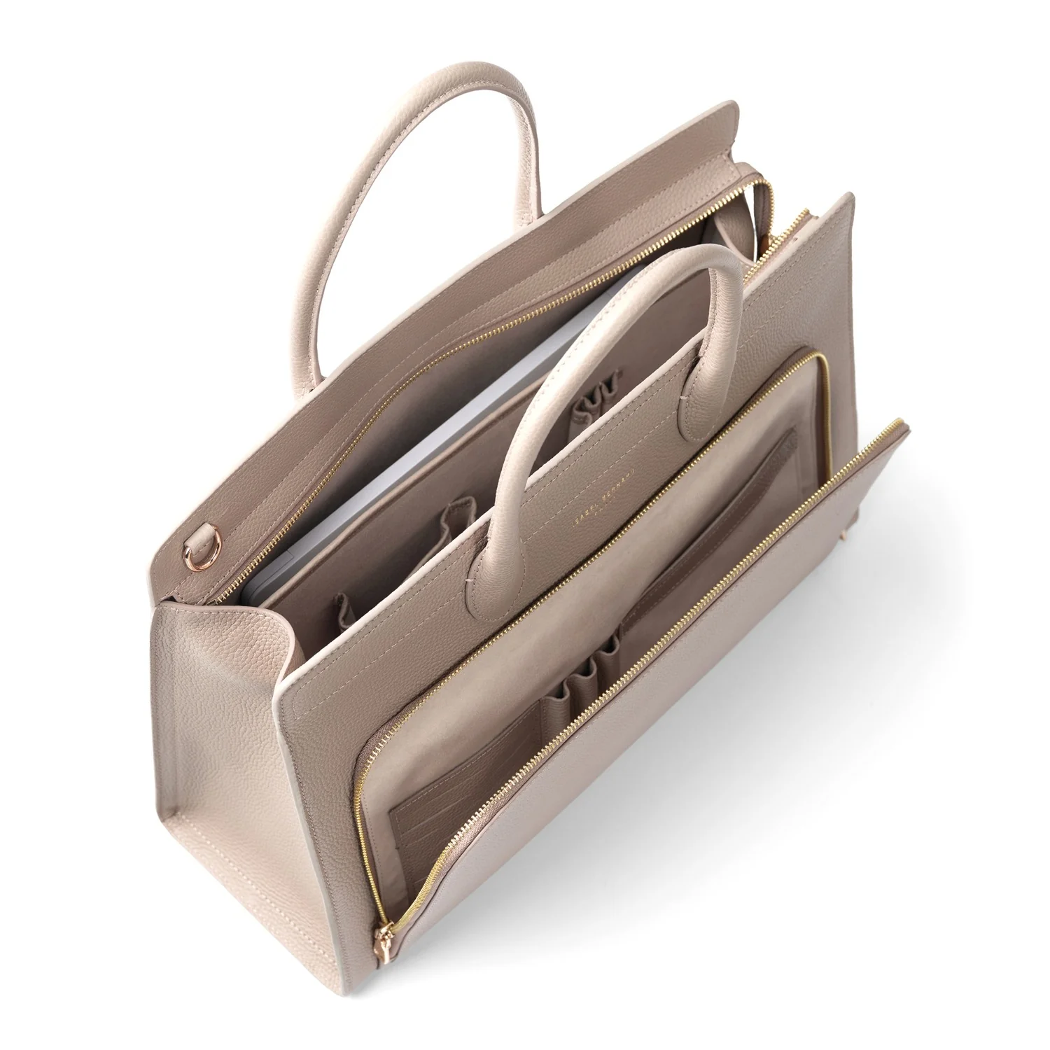 Isabel Bernard Honoré Nadine Taupe Leather Handbag made of Calfskin IB25038 - Image 9