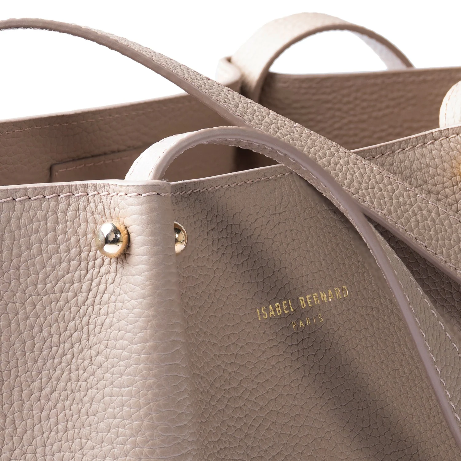 Isabel Bernard Honoré Nata Taupe Leather Shopper of Calfskin Leather IB25086-078 - Image 7