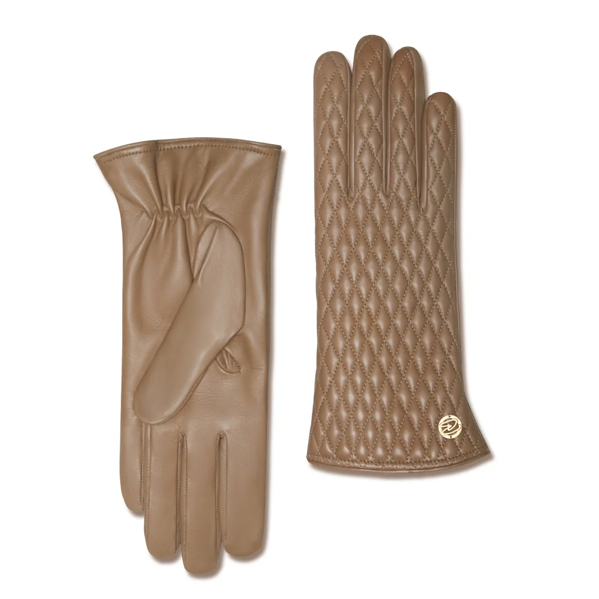Isabel Bernard Honoré Rosette taupe goatskin leather gloves IB67002-378-7 - Image 7