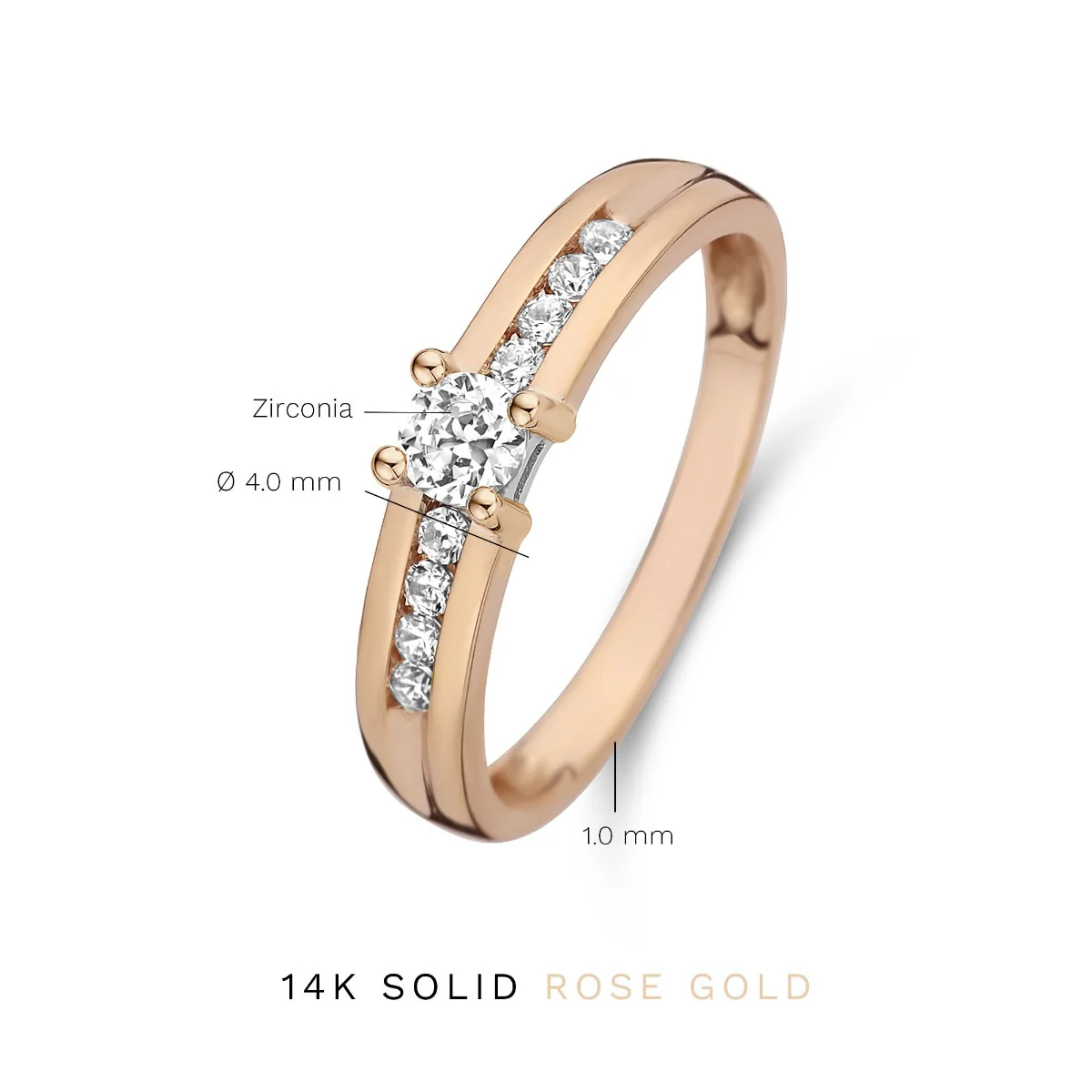Isabel Bernard La Concorde Estee 14 Carat Rosegold Ring IB330075-50 (size: 50) - Image 6