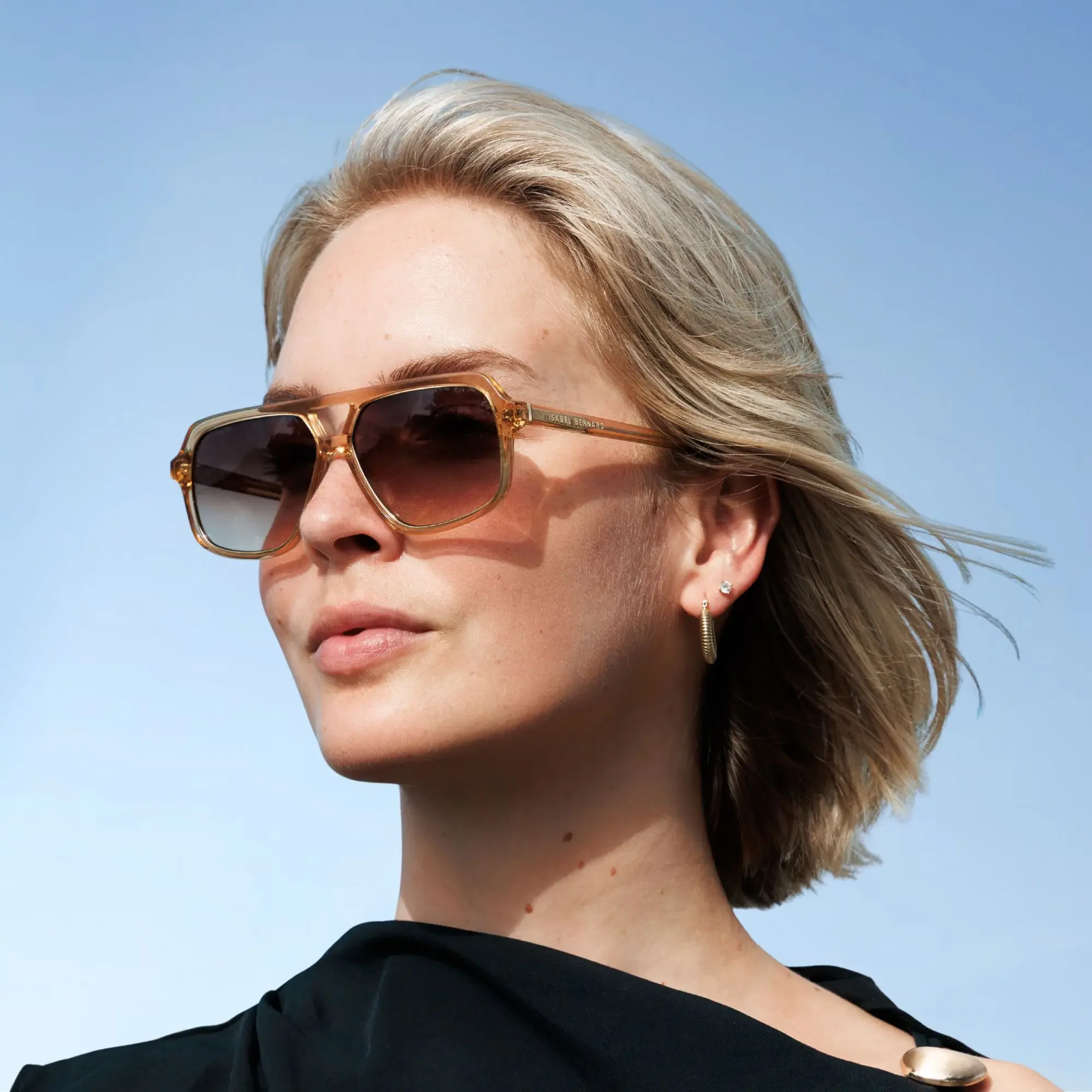 Isabel Bernard La Vilette Transparent Brown Sunglasses IB380009-14-14 - Image 2