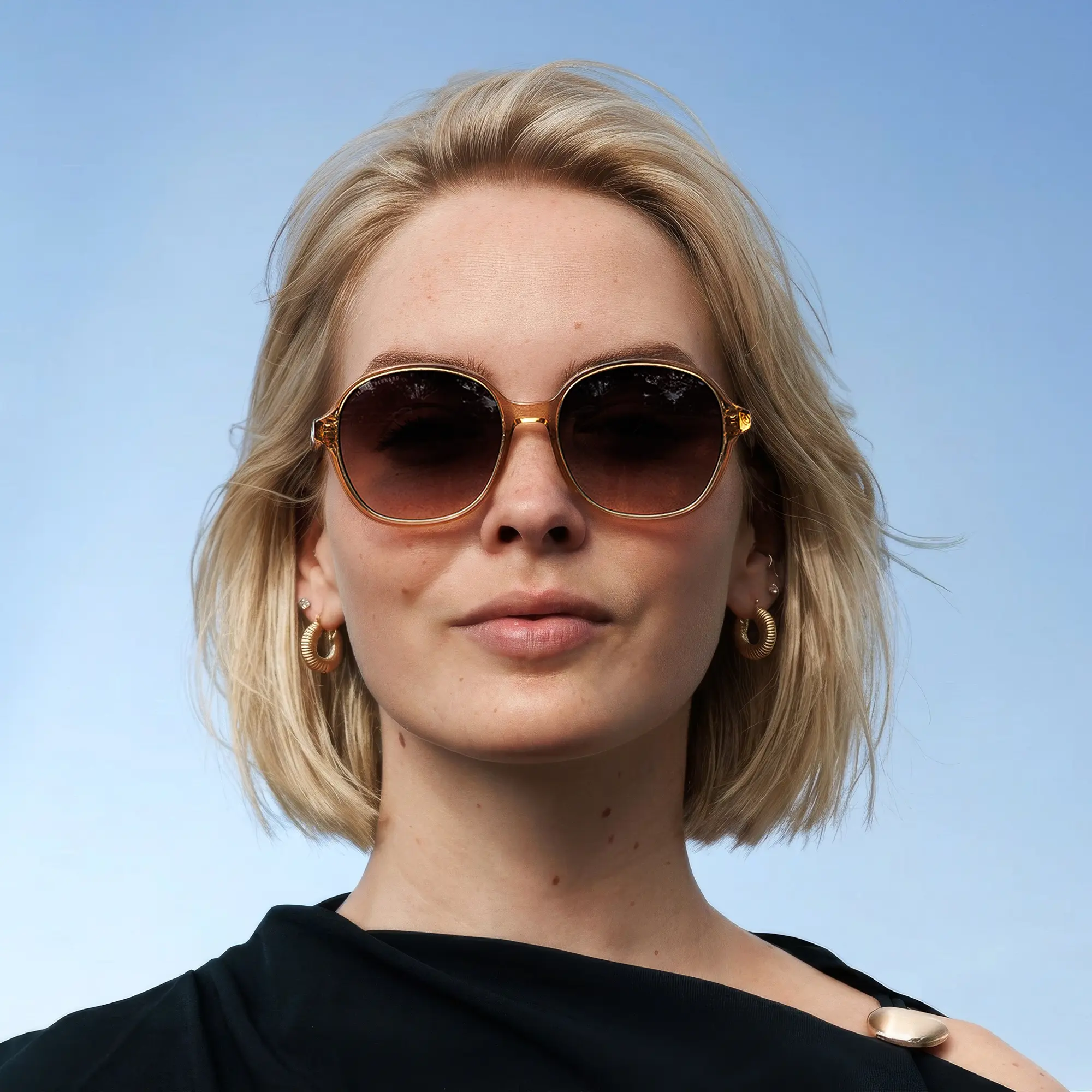Isabel Bernard La Vilette Transparent Brown Sunglasses IB380010-14-14 - Image 3