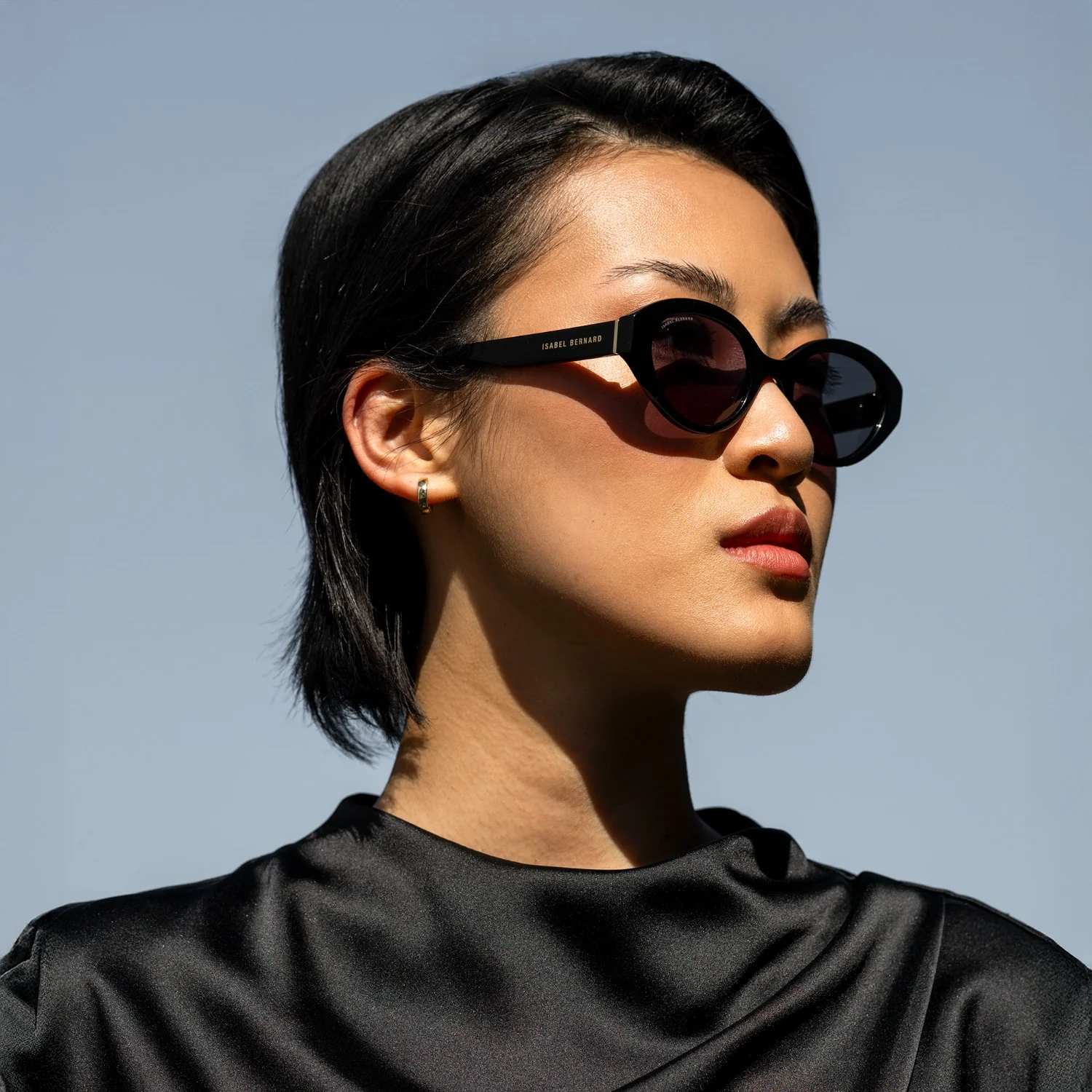 Isabel Bernard La Villette Rosaire Black Ovale Sunglasses IB400002-01-01 - Image 2