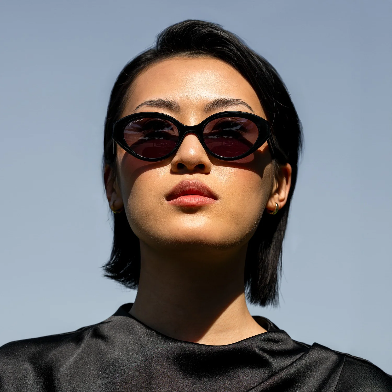 Isabel Bernard La Villette Rosaire Black Ovale Sunglasses IB400002-01-01 - Image 3