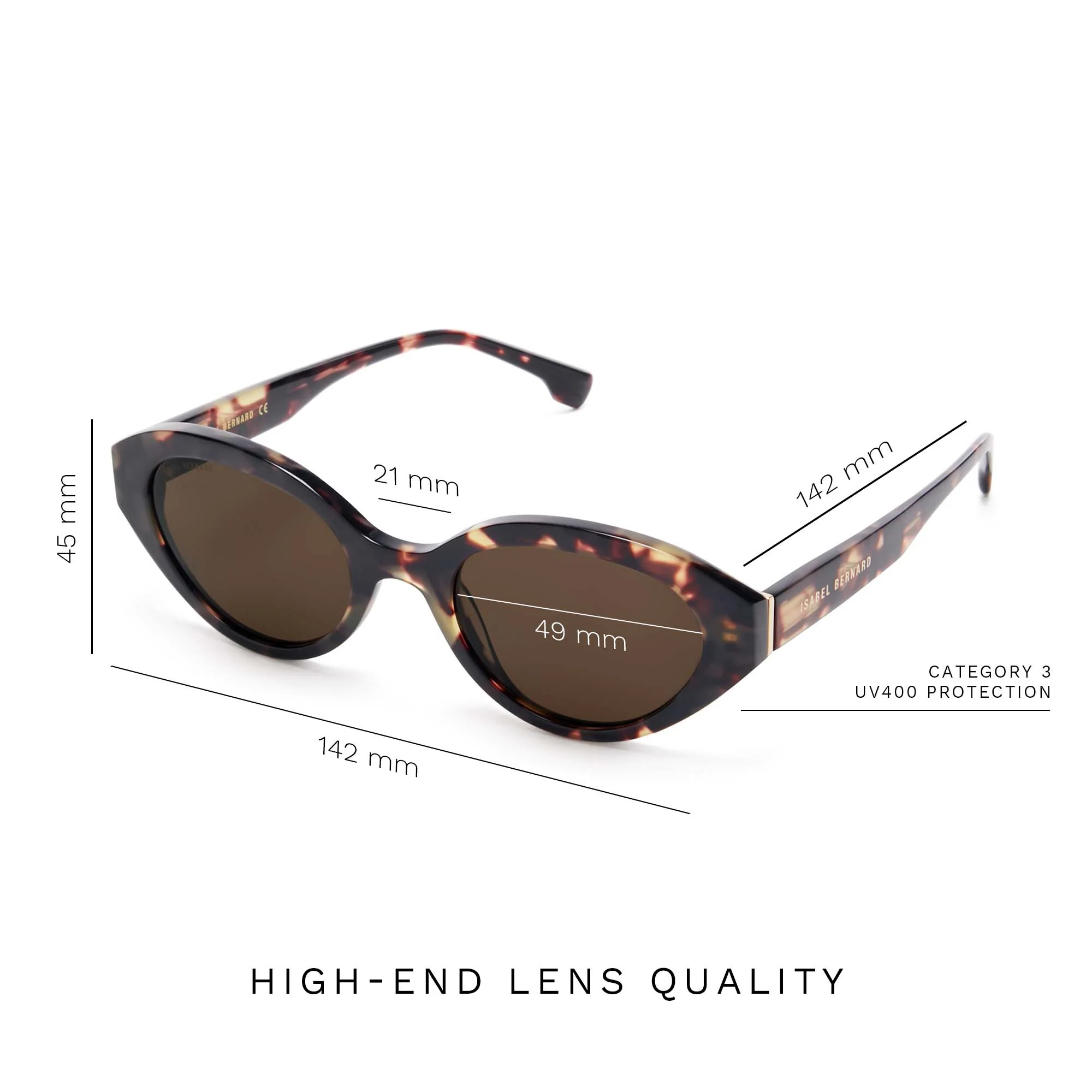 Isabel Bernard La Villette Rosaire Brown Tortoise Ovale Sunglasses IB400002-04-14 - Image 9