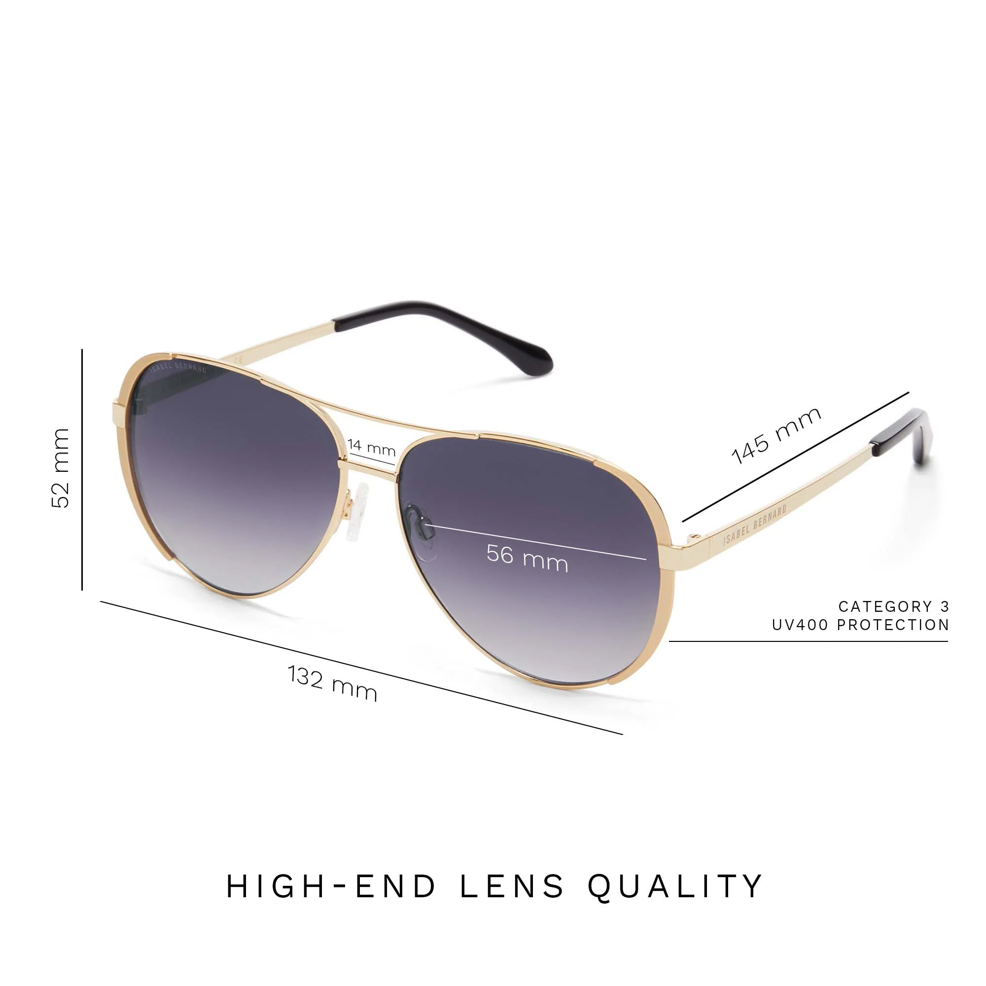Isabel Bernard La Villette Ruby Gold-coloured Aviator Sunglasses IB400004-15-01 - Image 10