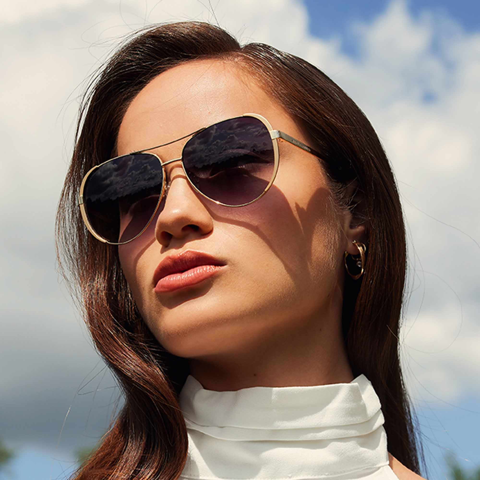 Isabel Bernard La Villette Ruby Gold-coloured Aviator Sunglasses IB400004-15-01 - Image 2