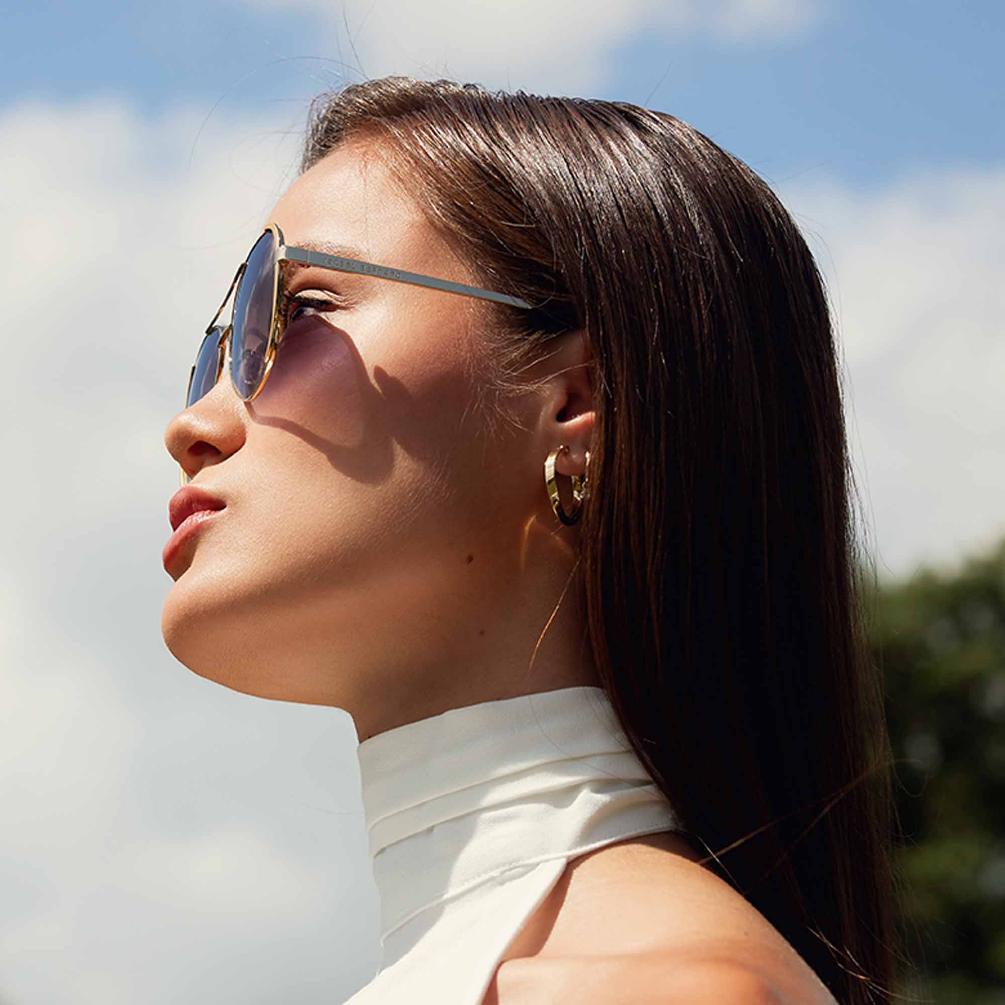 Isabel Bernard La Villette Ruby Gold-coloured Aviator Sunglasses IB400004-15-01 - Image 4