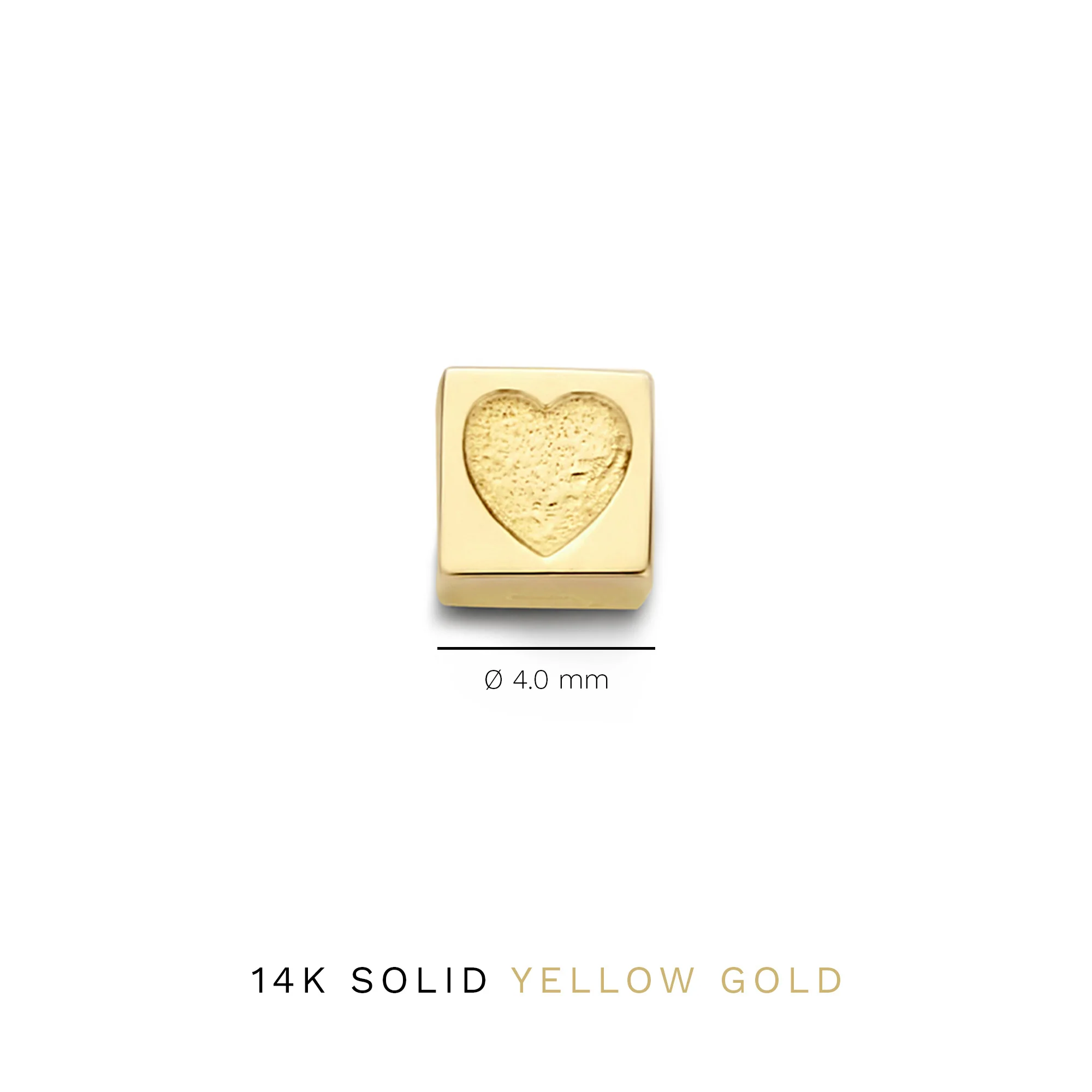 Isabel Bernard Le Carré Felie 14 Carat Golden cube Charm Heart IB350044 - Image 6