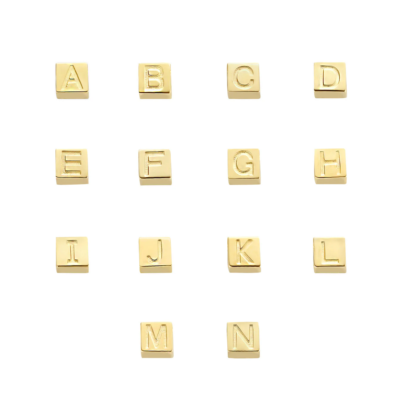 Isabel Bernard Le Carré Felie 14 Carat Golden Initial Charm cube IB340043 - Image 7