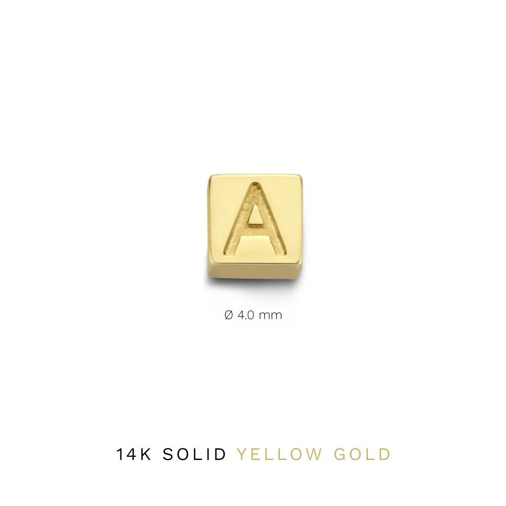Isabel Bernard Le Carré Felie 14 Carat Golden Initial Charm cube IB340043 - Image 9