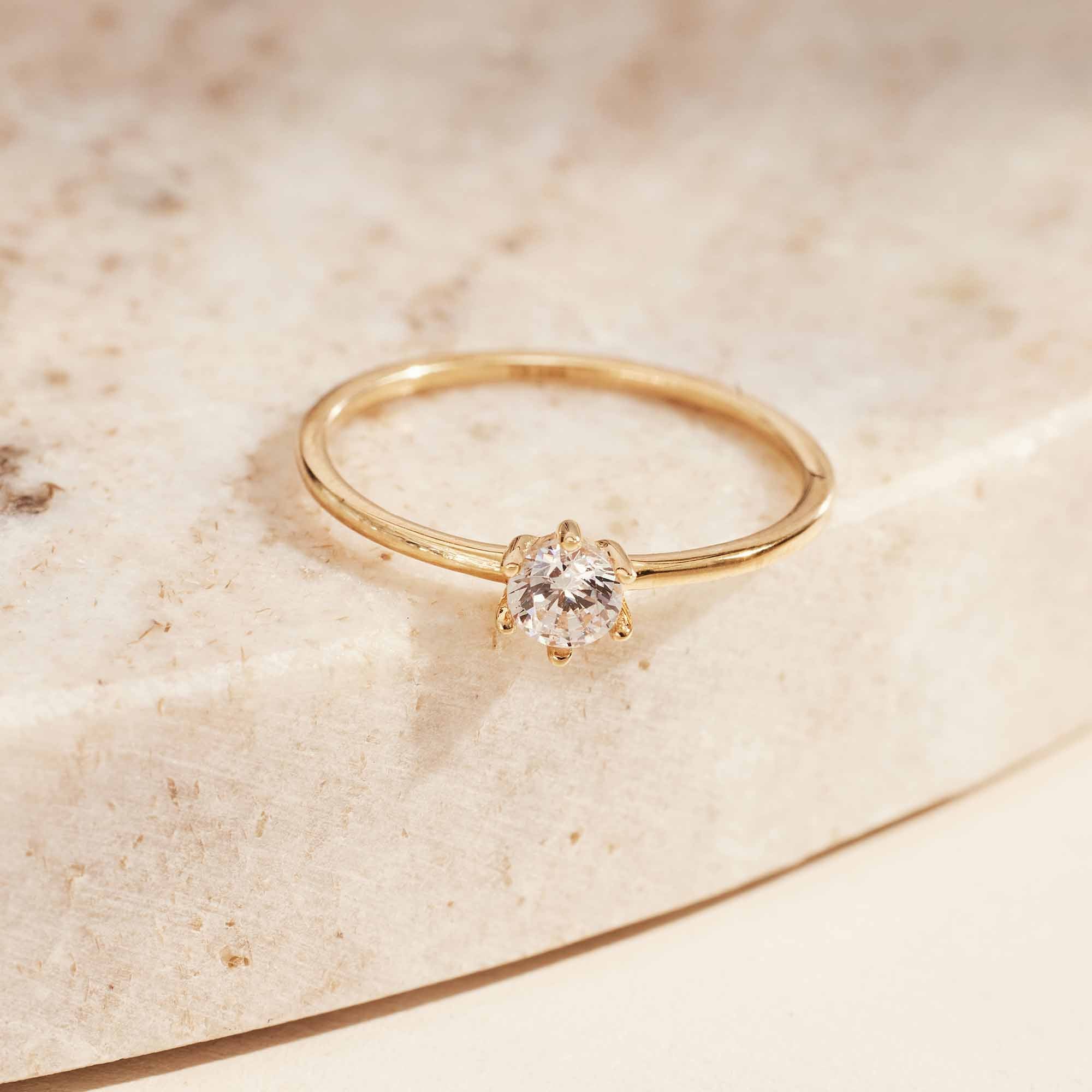 Isabel Bernard 14 Carat Golden Le Marais Abelle Ring IB330001-50 (size: 50) - Image 5