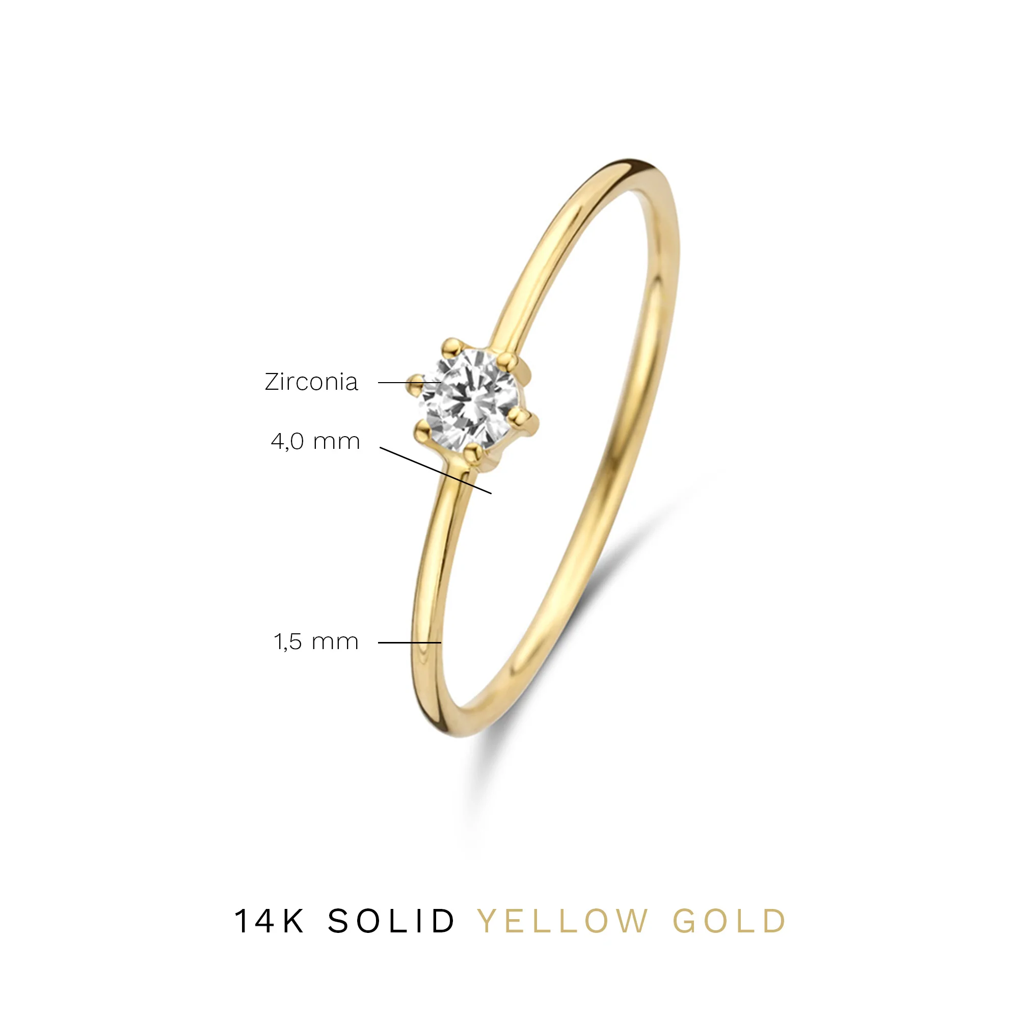 Isabel Bernard 14 Carat Golden Le Marais Abelle Ring IB330001-50 (size: 50) - Image 7