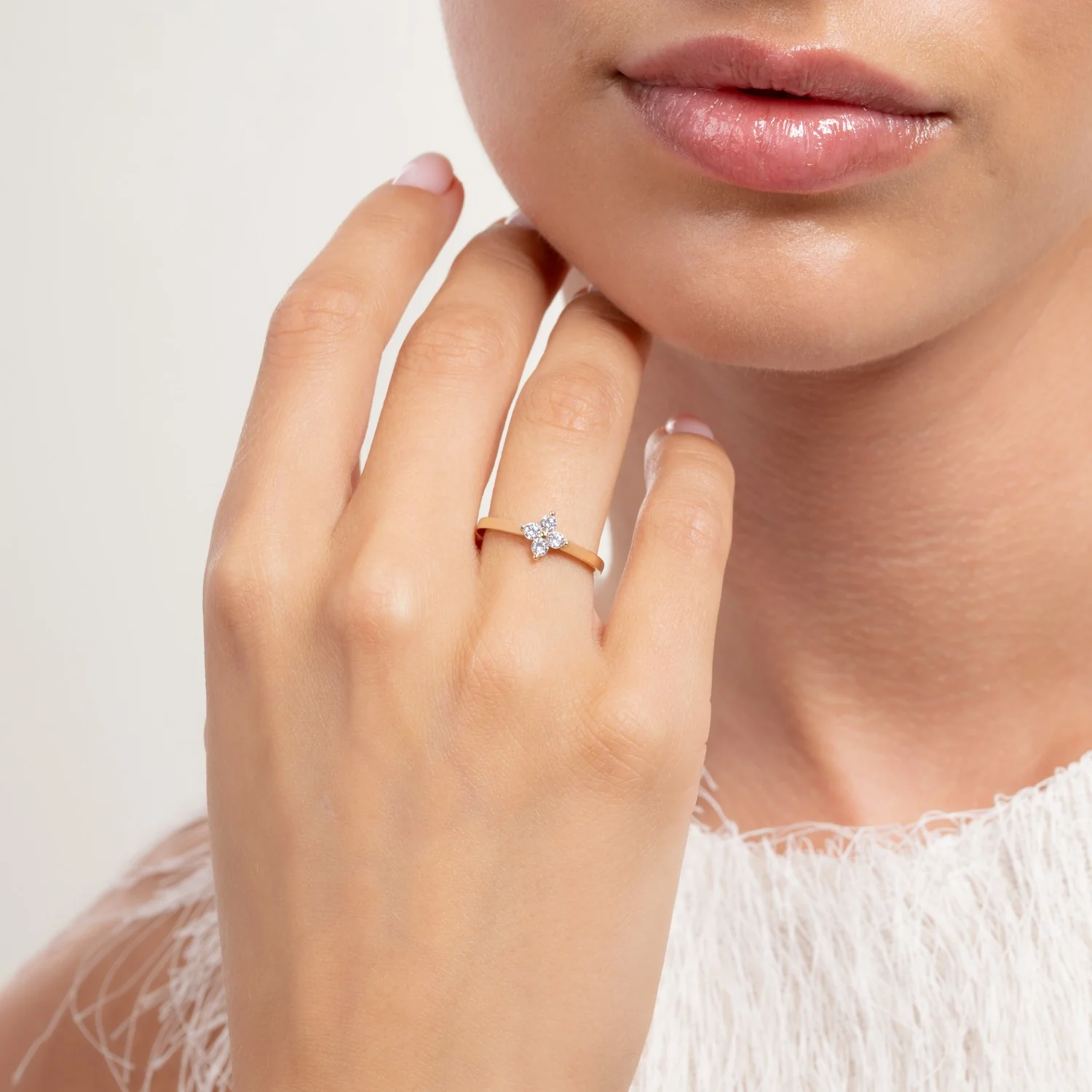 Isabel Bernard Le Marais Audrey 14 Karat Gold Ring With Zirconia Stone IB330114-48 - Image 2