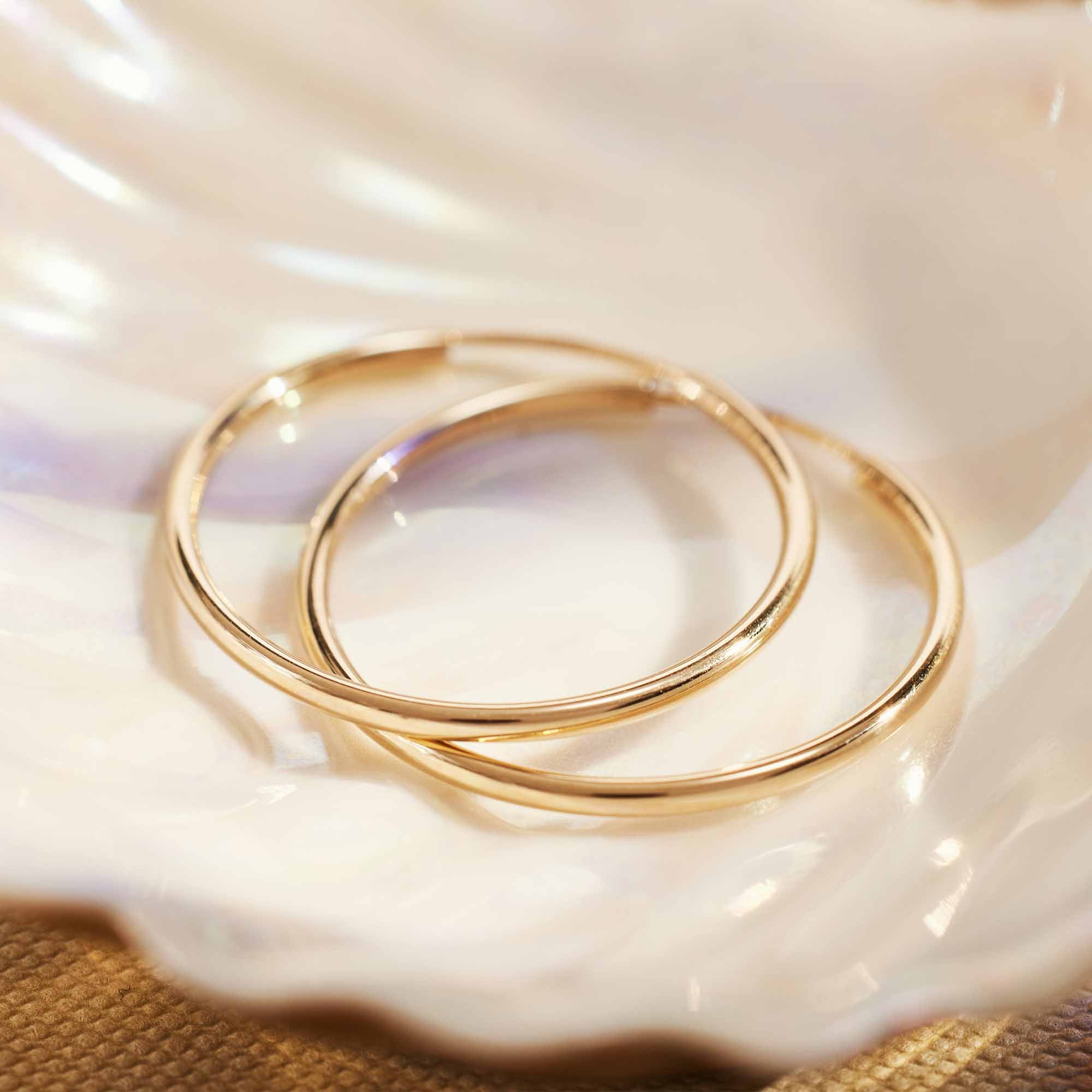 Isabel Bernard Le Marais Cerise 14 Carat Golden Hoop Earrings IB360169 - Image 4