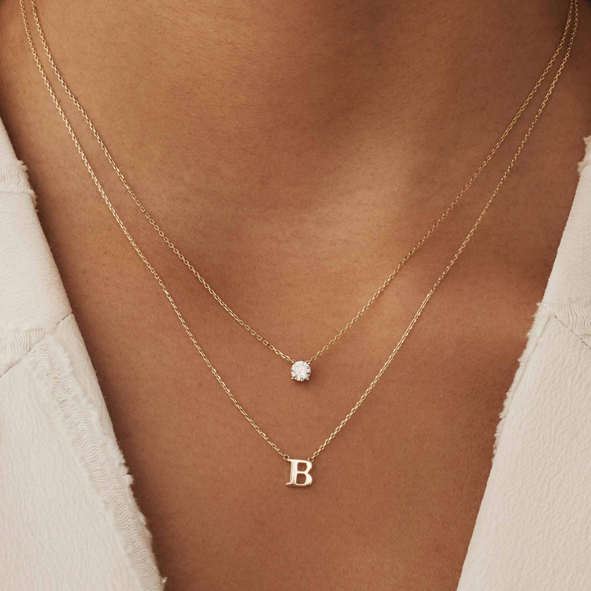 Isabel Bernard 14 Carat Golden Le Marais Chloé Necklace IB340134-A (Letter: A) - Image 2