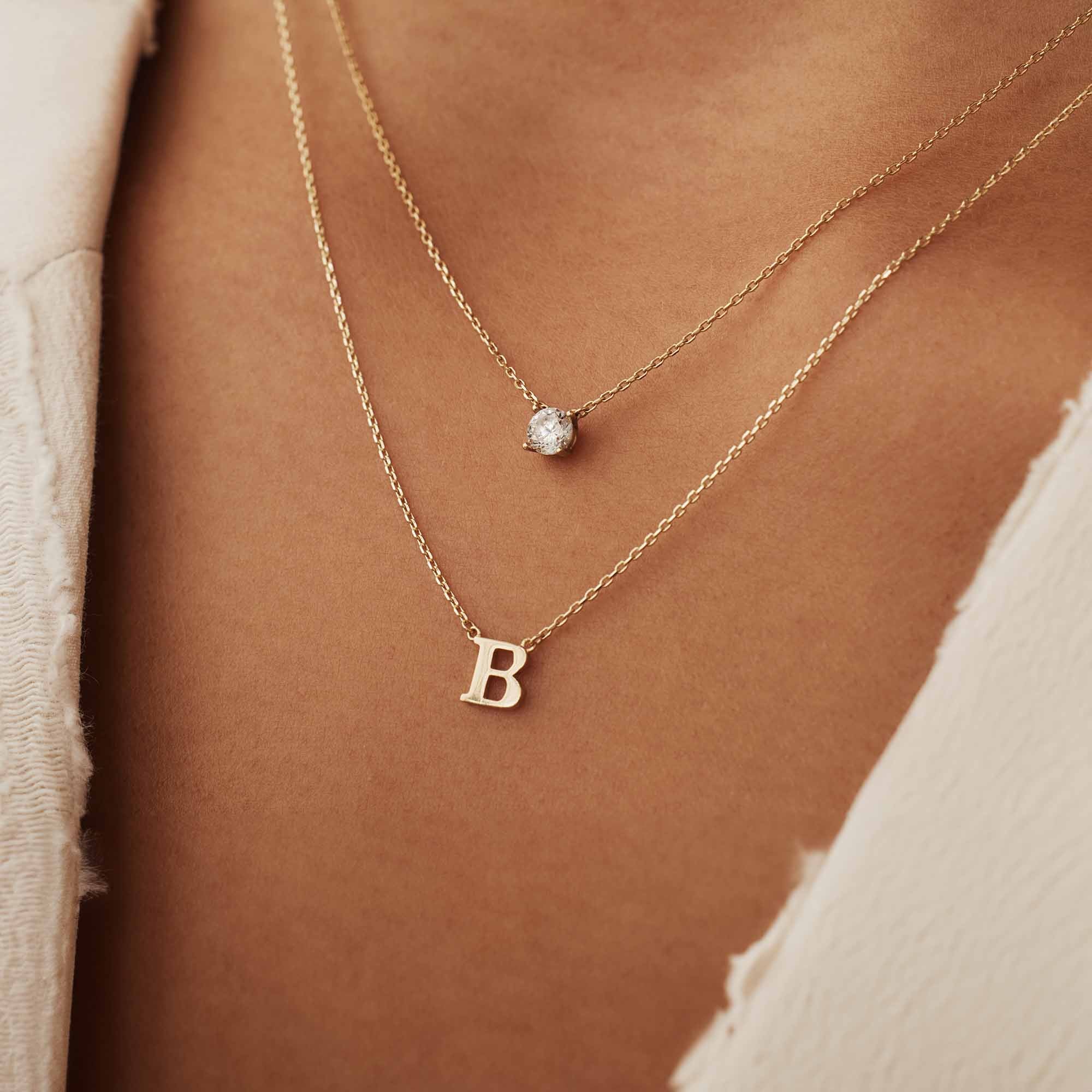 Isabel Bernard 14 Carat Golden Le Marais Chloé Necklace IB340134-A (Letter: A) - Image 3