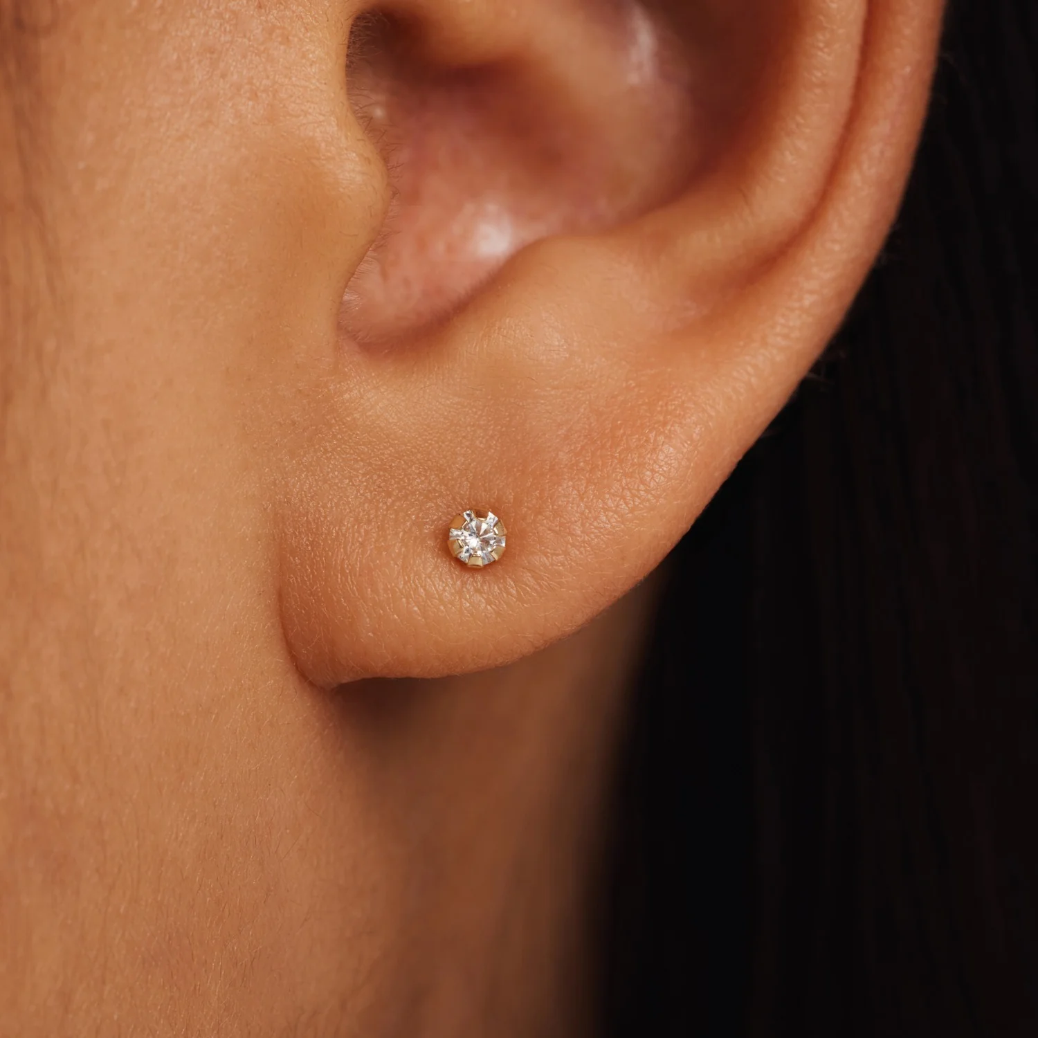 Isabel Bernard Le Marais De Buci 14 Carat Golden Ear Studs IB360234 - Image 2