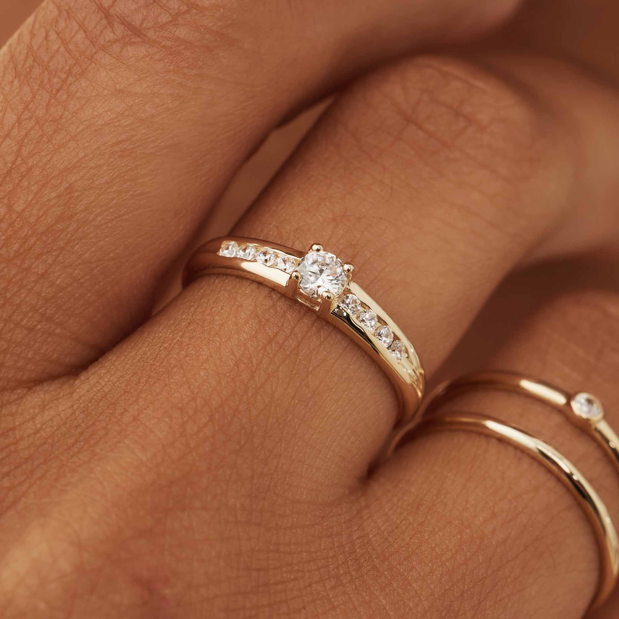 Isabel Bernard 14 Carat Golden Le Marais Estee Ring IB330069-50 (size: 50) - Image 3