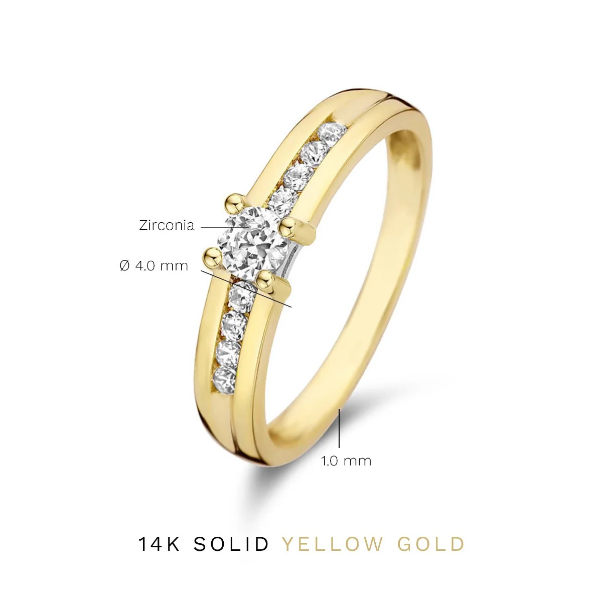Isabel Bernard 14 Carat Golden Le Marais Estee Ring IB330069-50 (size: 50) - Image 7
