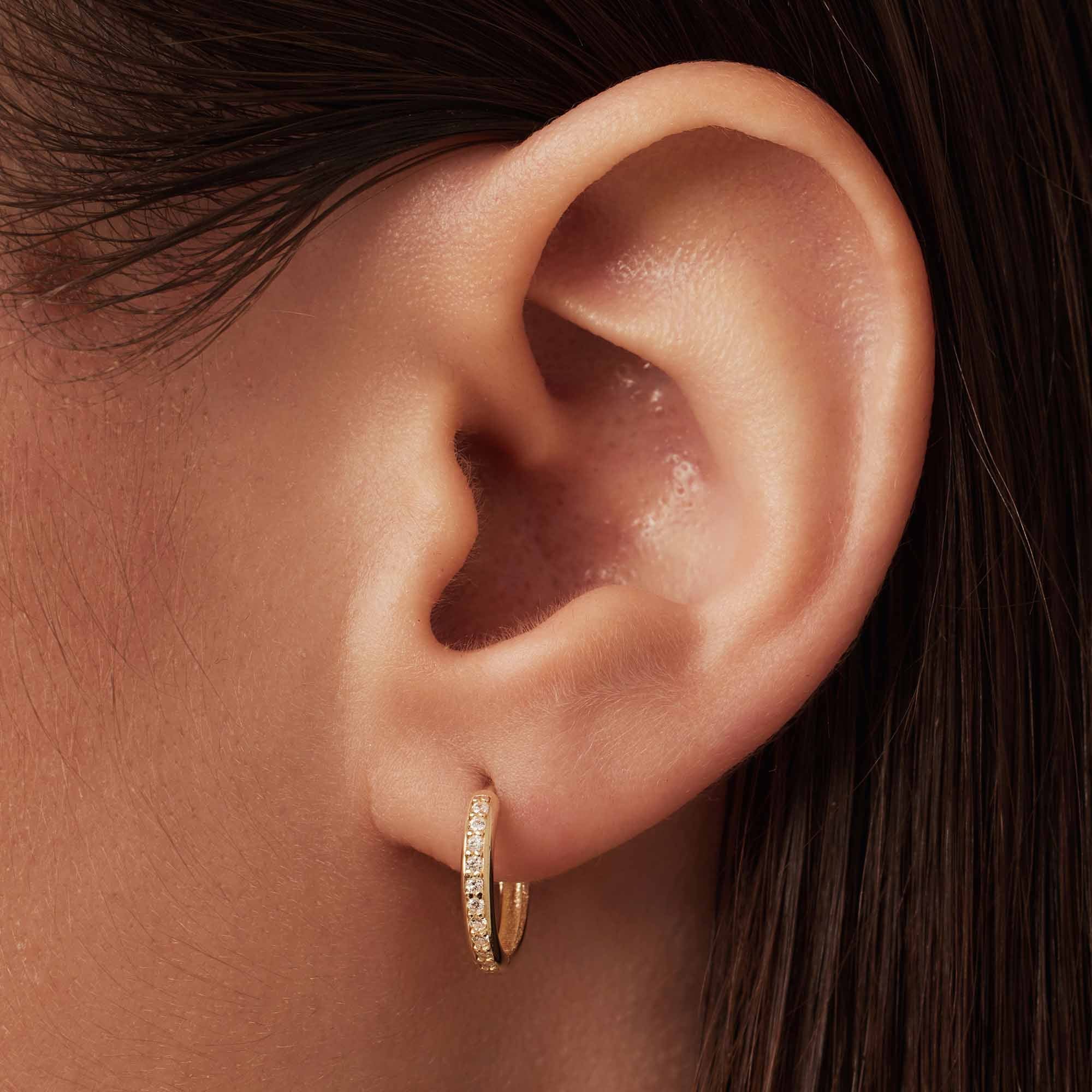 Isabel Bernard Le Marais Merle 14 Karat Gold Hoop Earrings with Zirconia IB360263 - Image 2