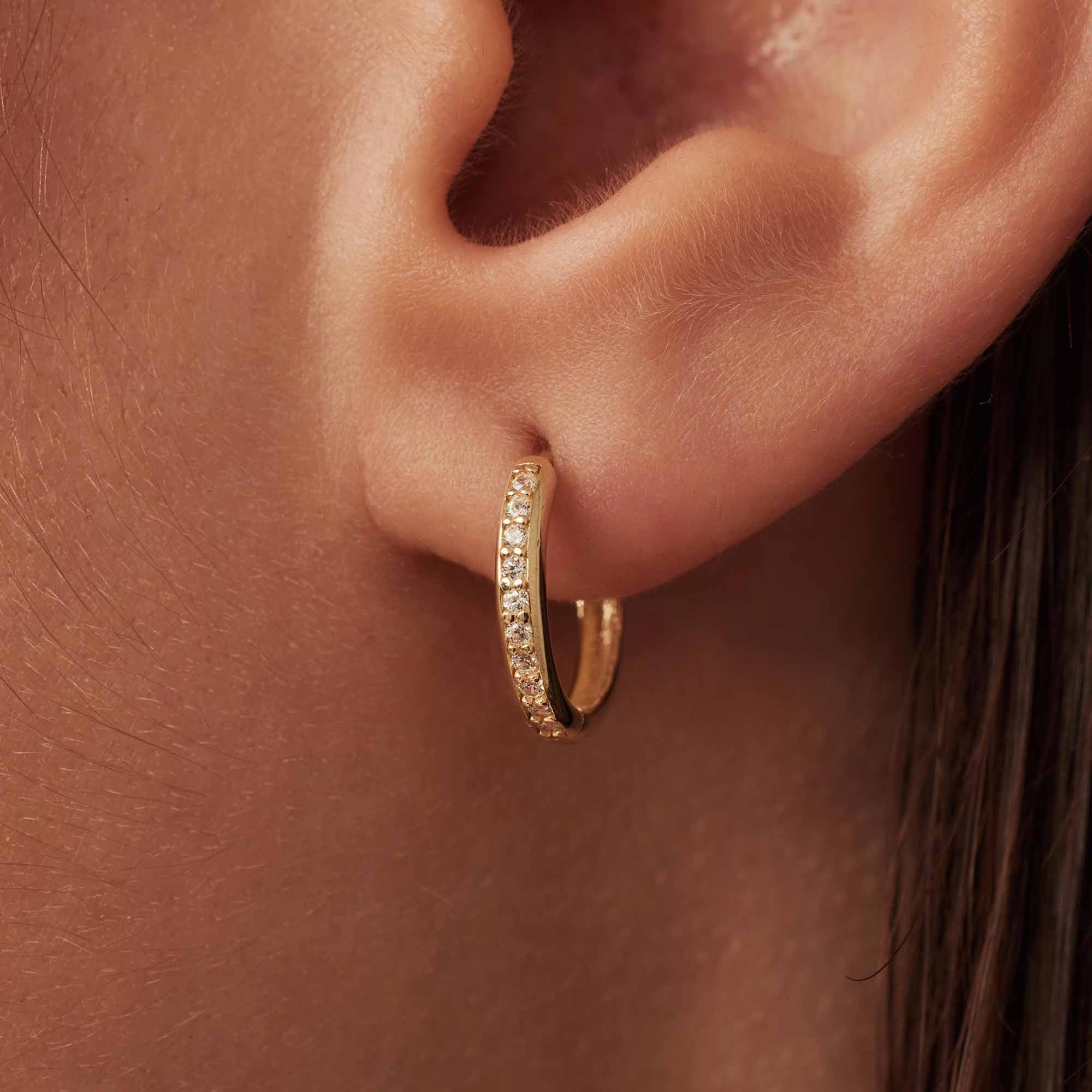 Isabel Bernard Le Marais Merle 14 Karat Gold Hoop Earrings with Zirconia IB360263 - Image 3