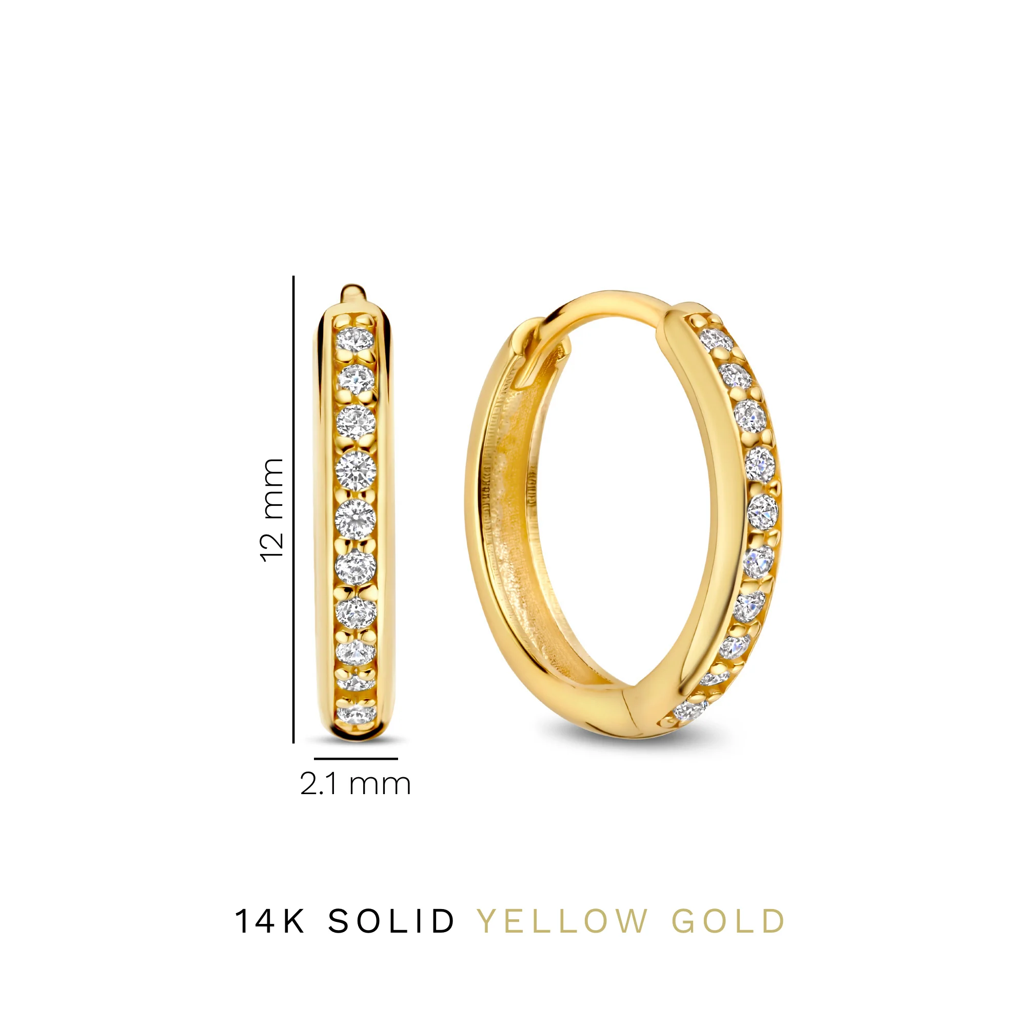 Isabel Bernard Le Marais Merle 14 Karat Gold Hoop Earrings with Zirconia IB360263 - Image 4