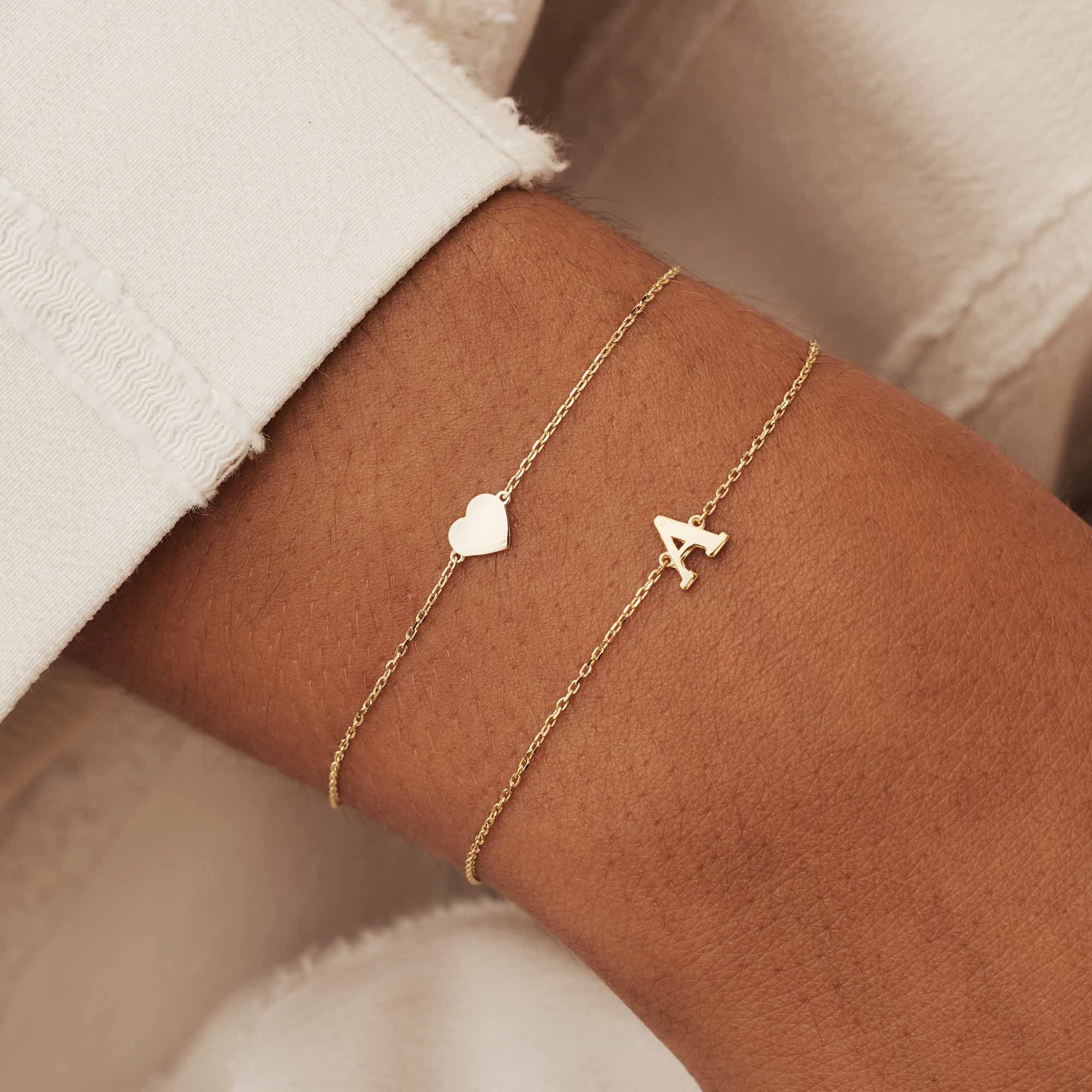 Isabel Bernard Le Marais Rachel 14 Carat Golden Initial Bracelet IB320101-A (Letter A) - Image 2