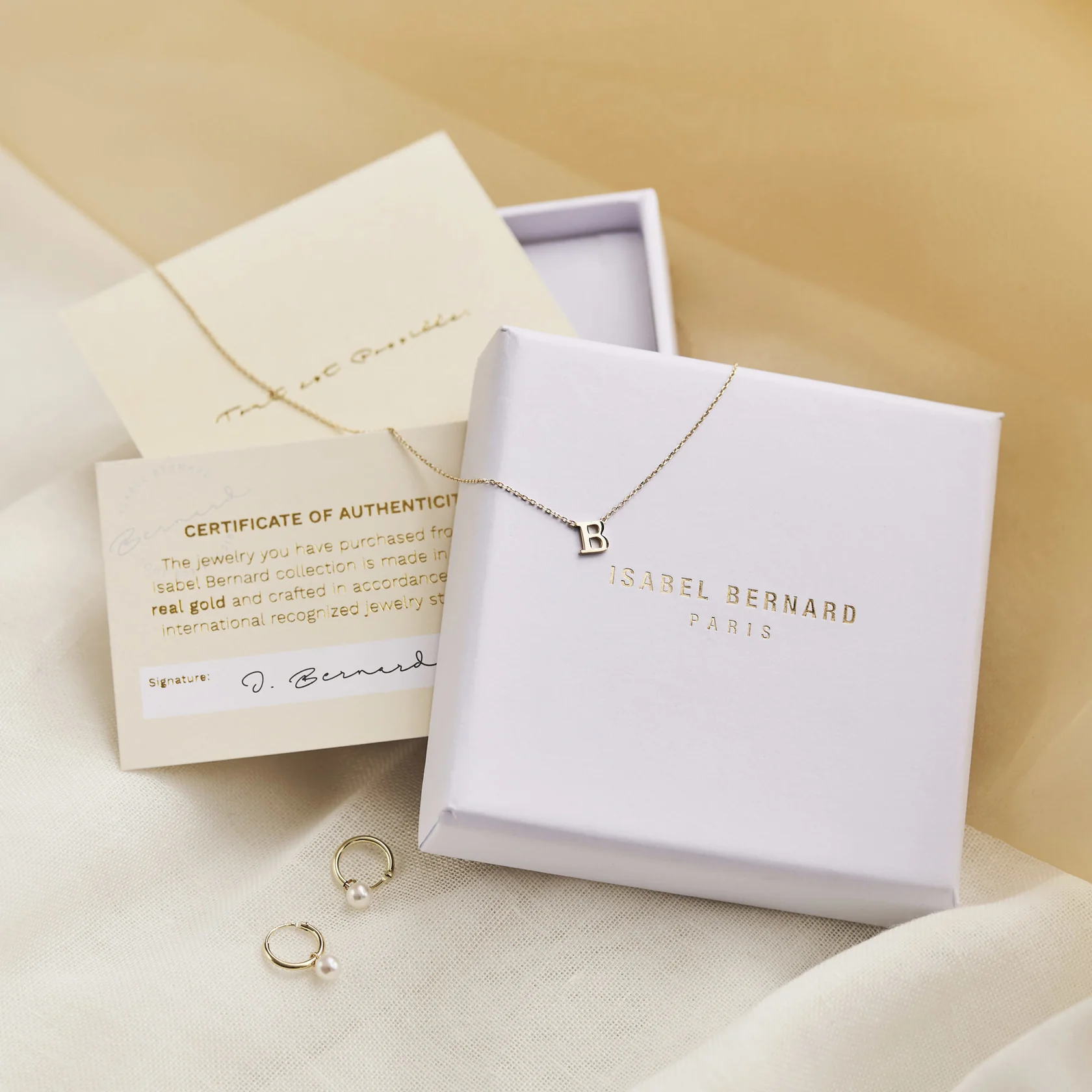 Isabel Bernard Monceau Josephine 14 Carat Golden Hoop Earrings IB360152 - Image 6
