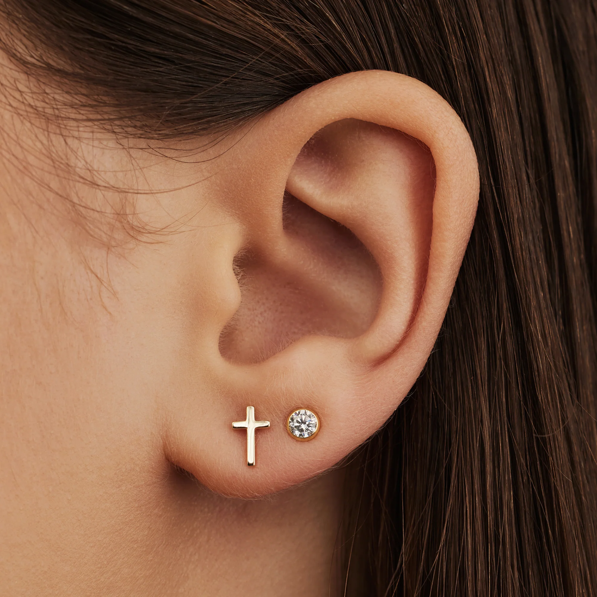 Isabel Bernard Monceau Solange 14 Carat Golden Ear Studs IB360121 - Image 2