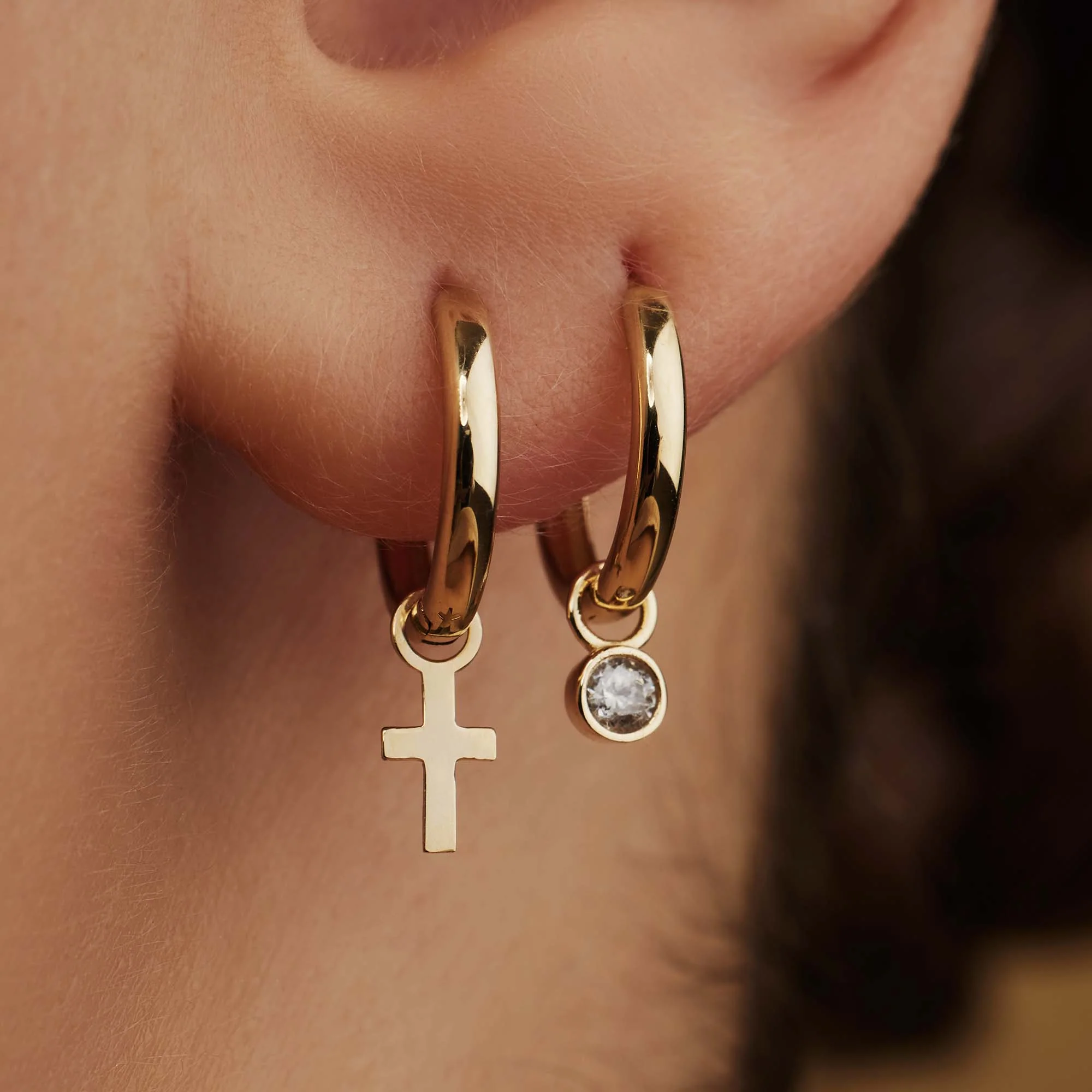 Isabel Bernard Monceau Solange 14 Carat Golden Hoop Earrings IB360154 - Image 3