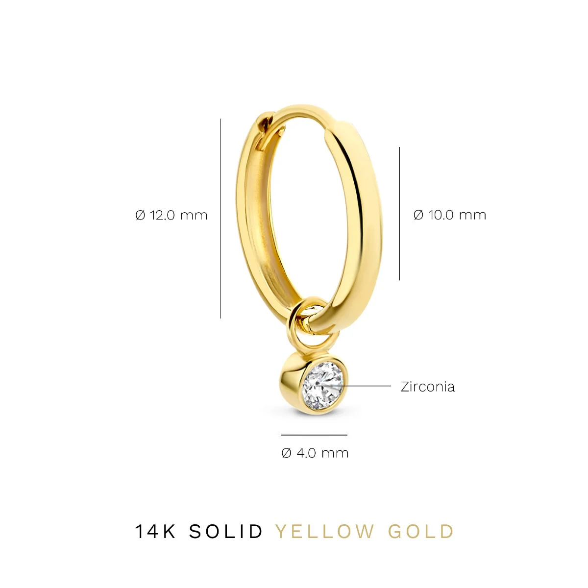 Isabel Bernard Rivoli Aélys 14 Carat Golden Hoop Earrings IB360156 - Image 4