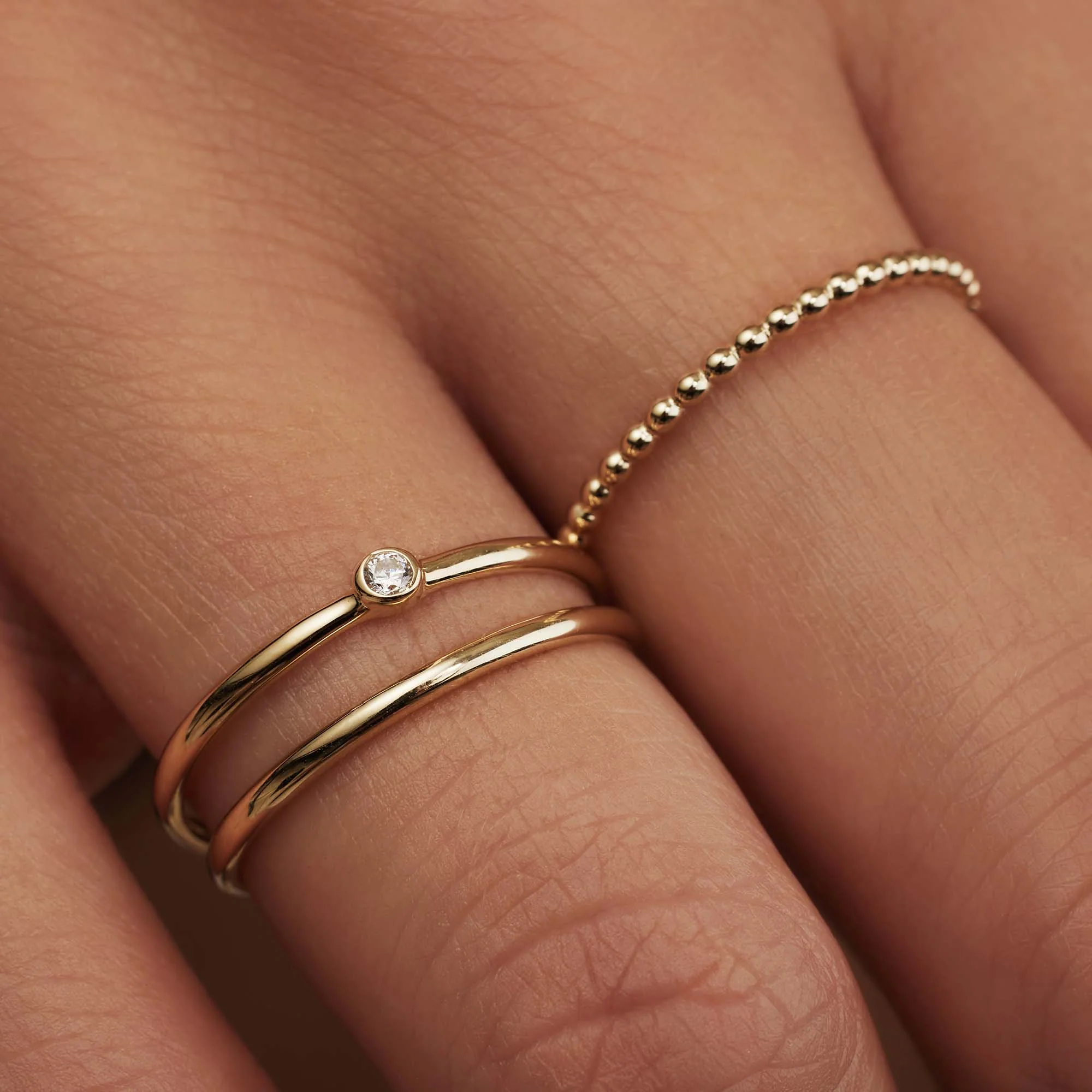Isabel Bernard Rivoli Aélys 14 Carat Golden stacking Ring IB330076-52 (size: 52) - Image 2